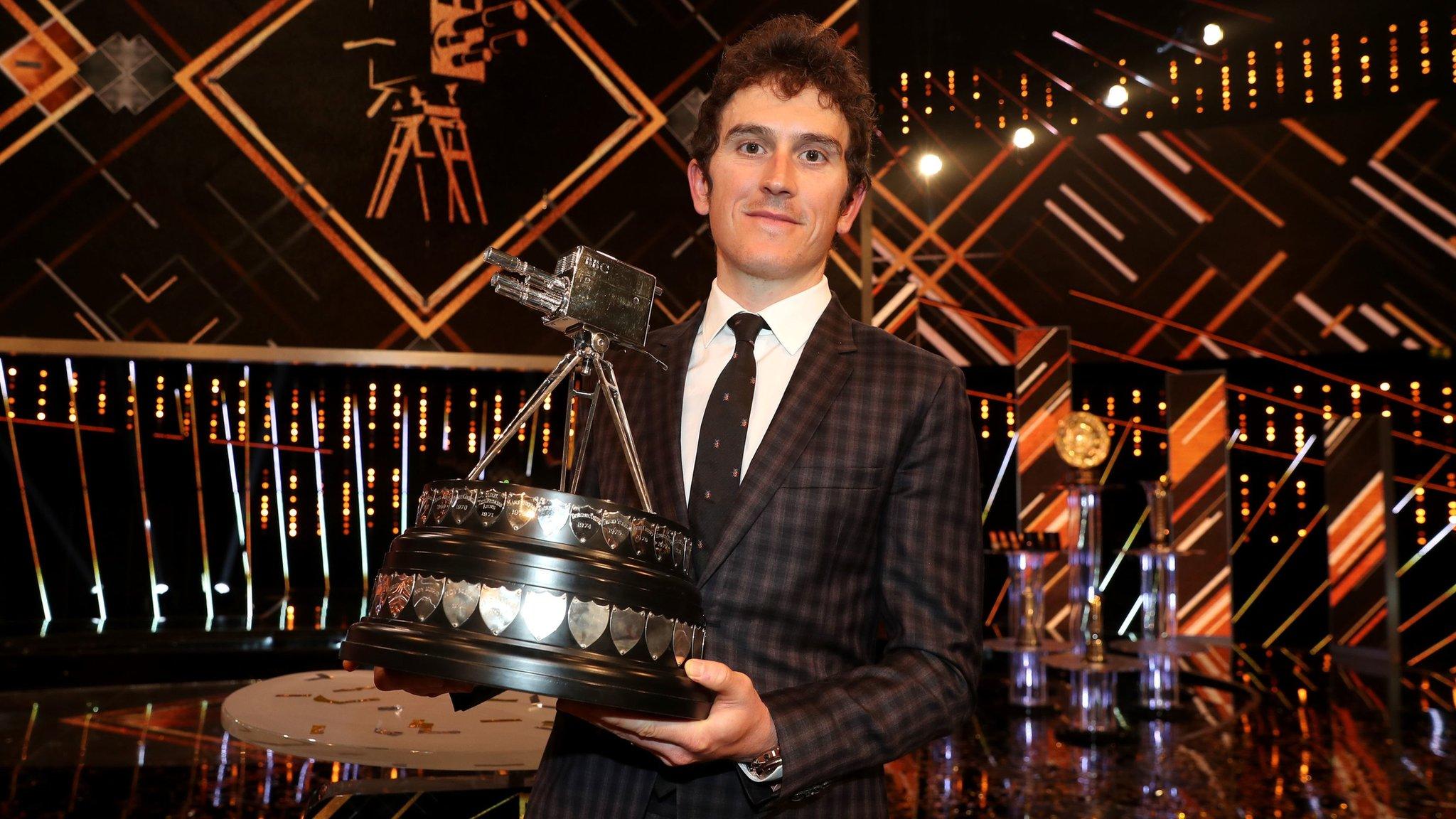 Geraint Thomas poses after winning the BBC Sports Personality of the Year award during the BBC Sports Personality of the Year 2018