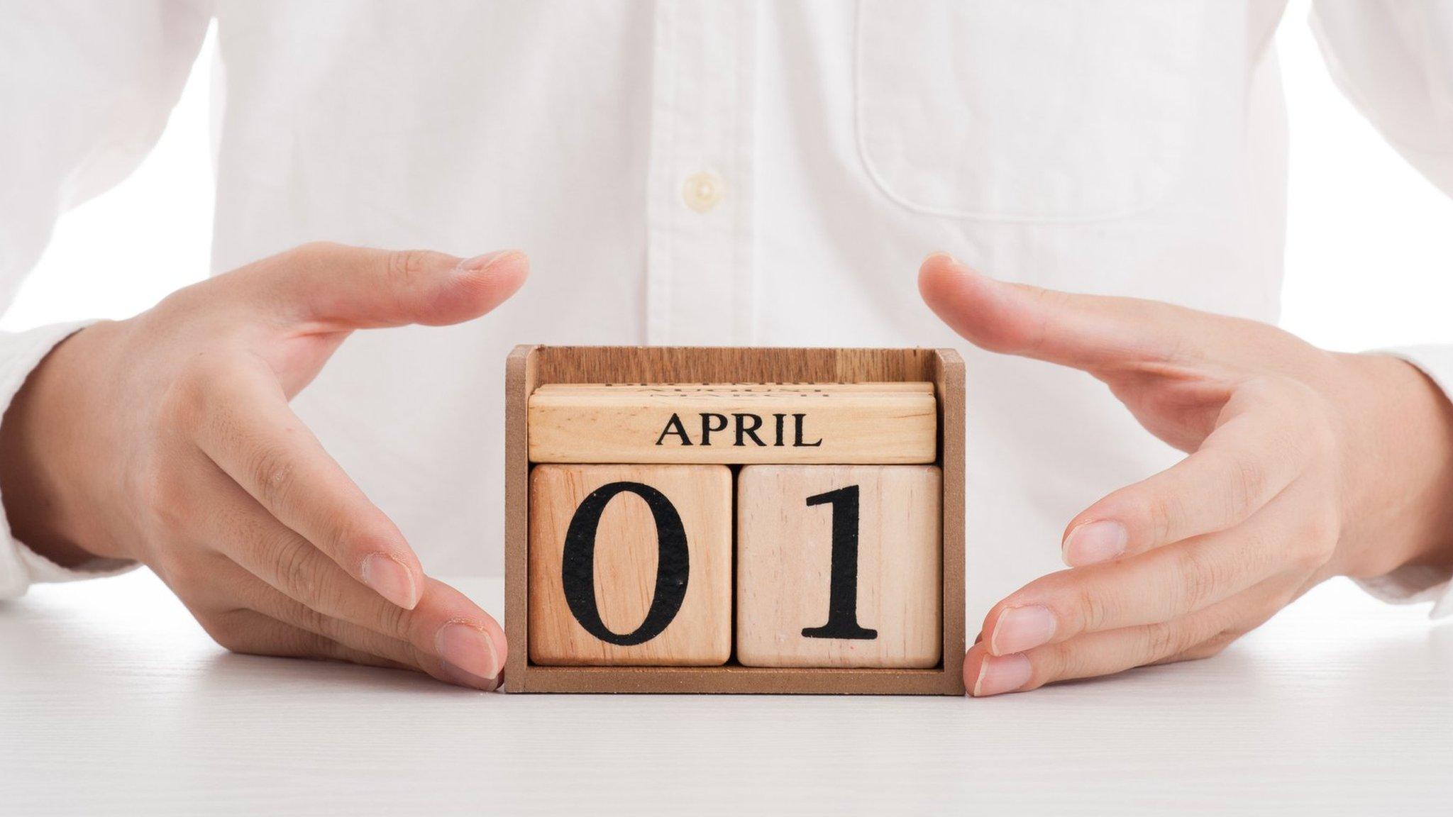 wooden calender shows April 1