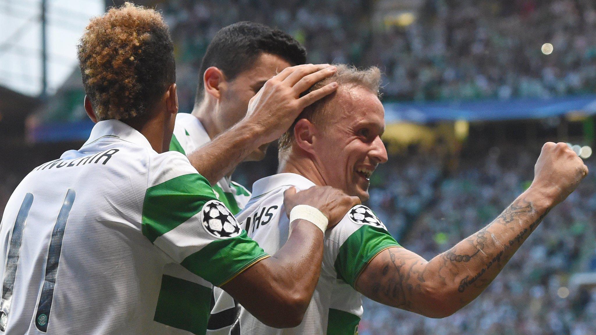 Celtic celebrate a goal for Leigh Griffiths