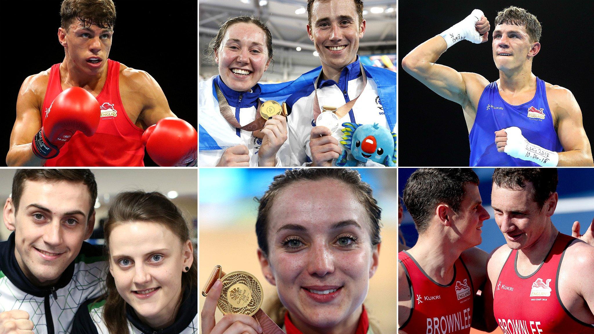 Pat McCormack, Katie and John Archibald, Luke McCormack, Aidan and Michaela Walsh, Elinor Barker, Jonny and Alistair Brownlee