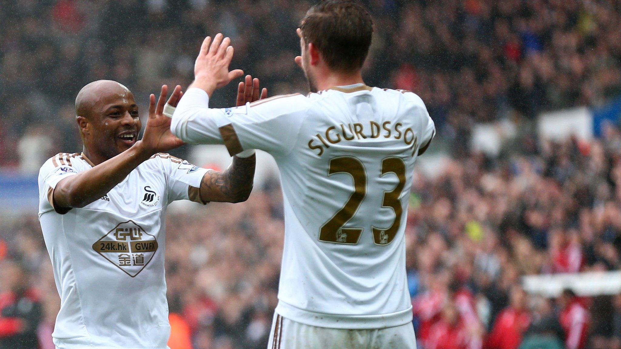 Swansea City celebrates