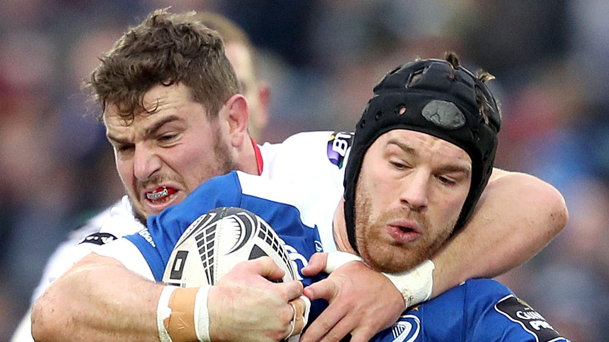 Ulster's Sean Reidy tackles Leinster's Sean O'Brien at the RDS