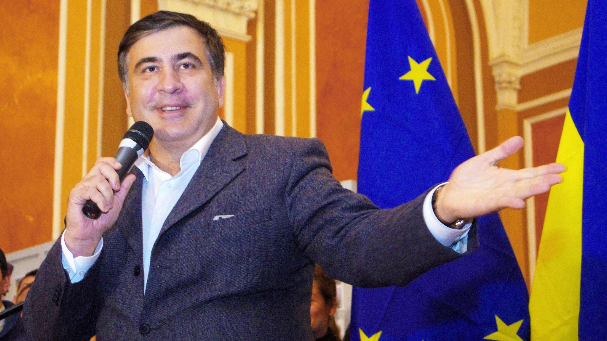 Current Governor of Odessa, ex-Georgian president Mikheil Saakashvili at a rally in southern Ukrainian city of Odessa (28 October 2015)