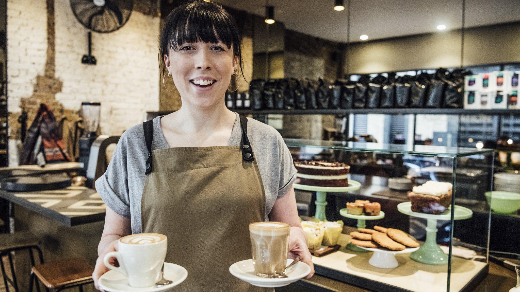 waitress in coffee bar