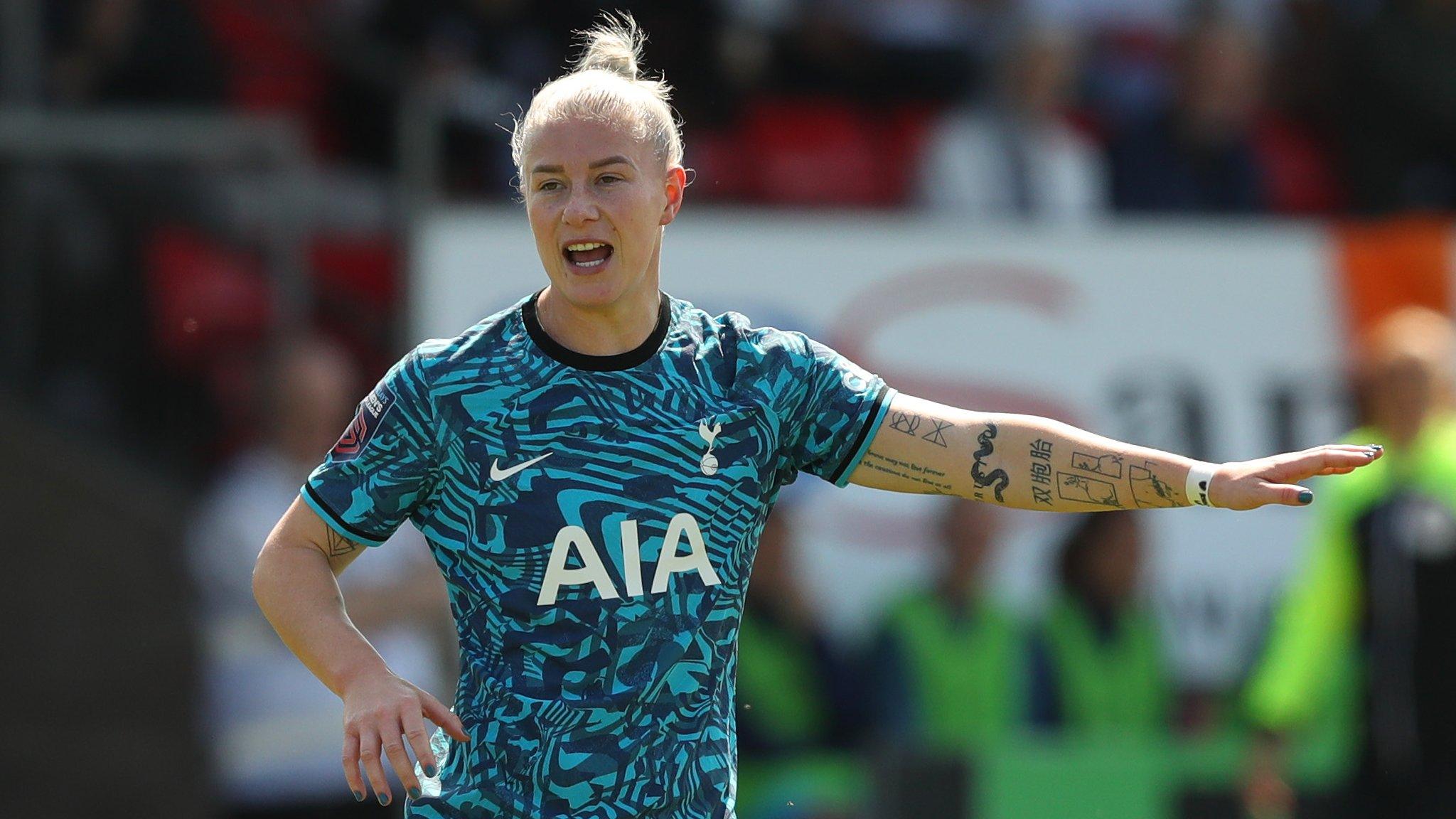 Bethany England playing for Tottenham Hotspur in their WSL final day match against West Ham United