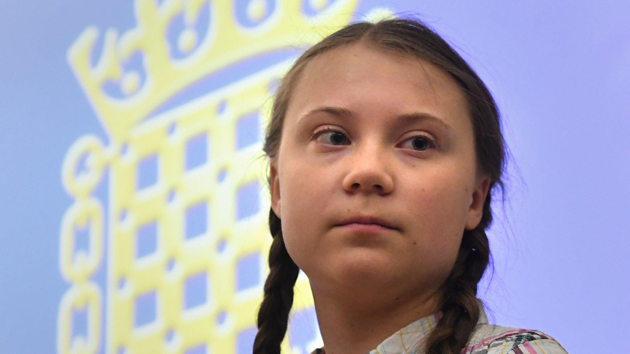 Greta Thunberg speaking at UK Parliament