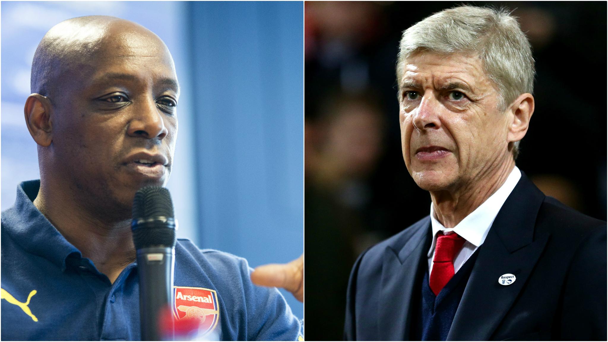 Ian Wright and Arsene Wenger