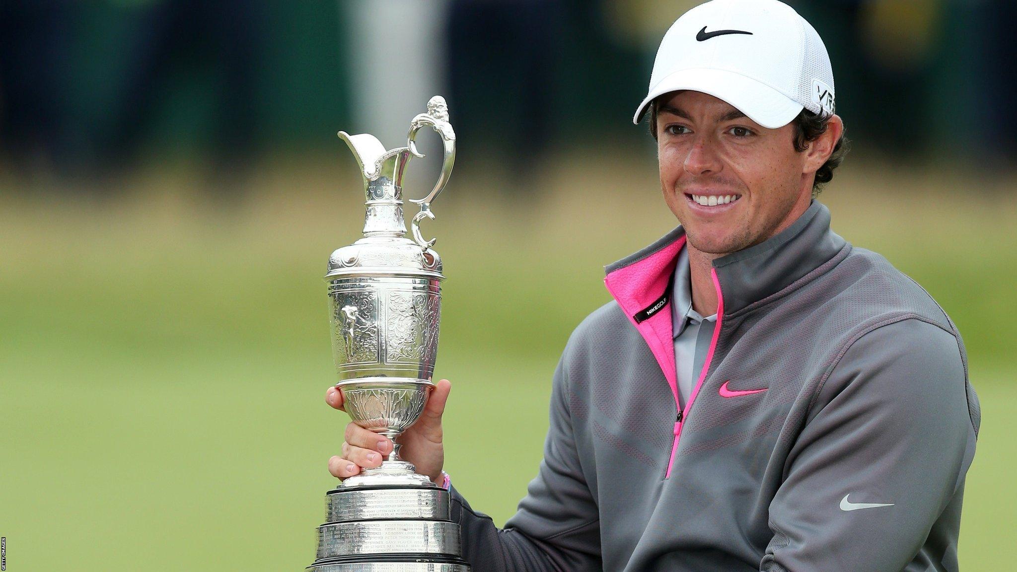 McIlroy holding the Claret Jug the last time The Open was played at Royal Liverpool in 2014