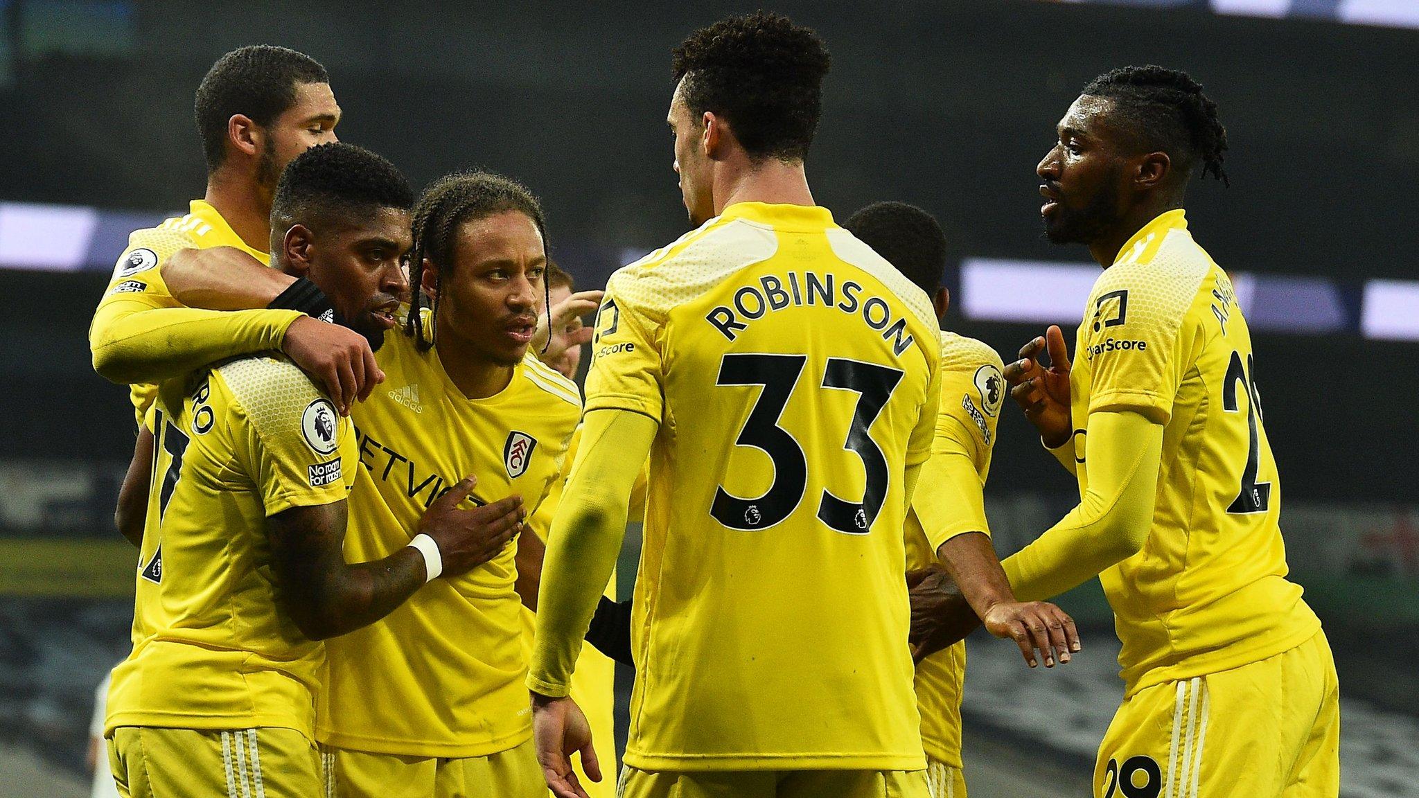 Fulham celebrate their goal against Tottenham Hotspur