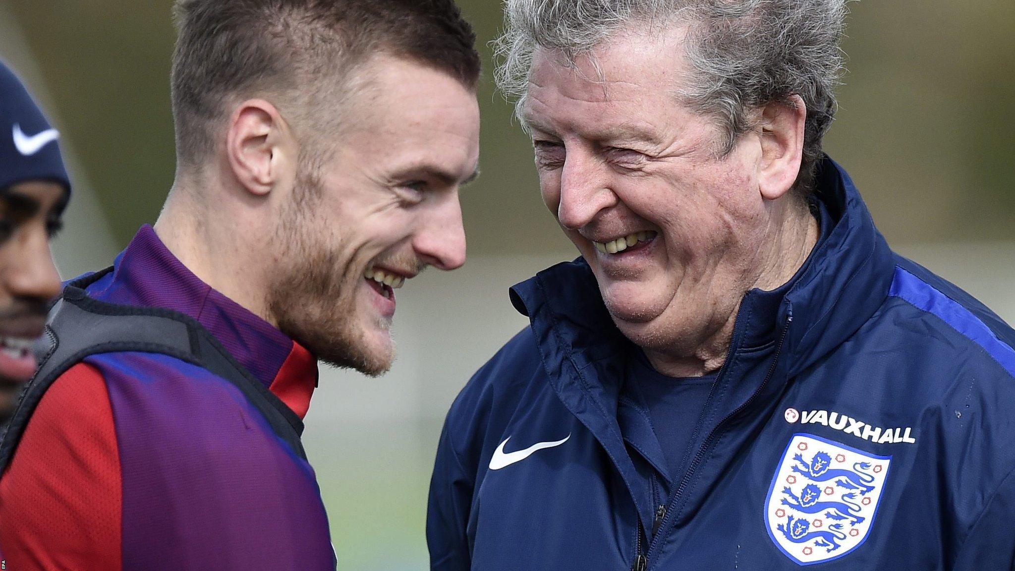 Jamie Vardy and Roy Hodgson