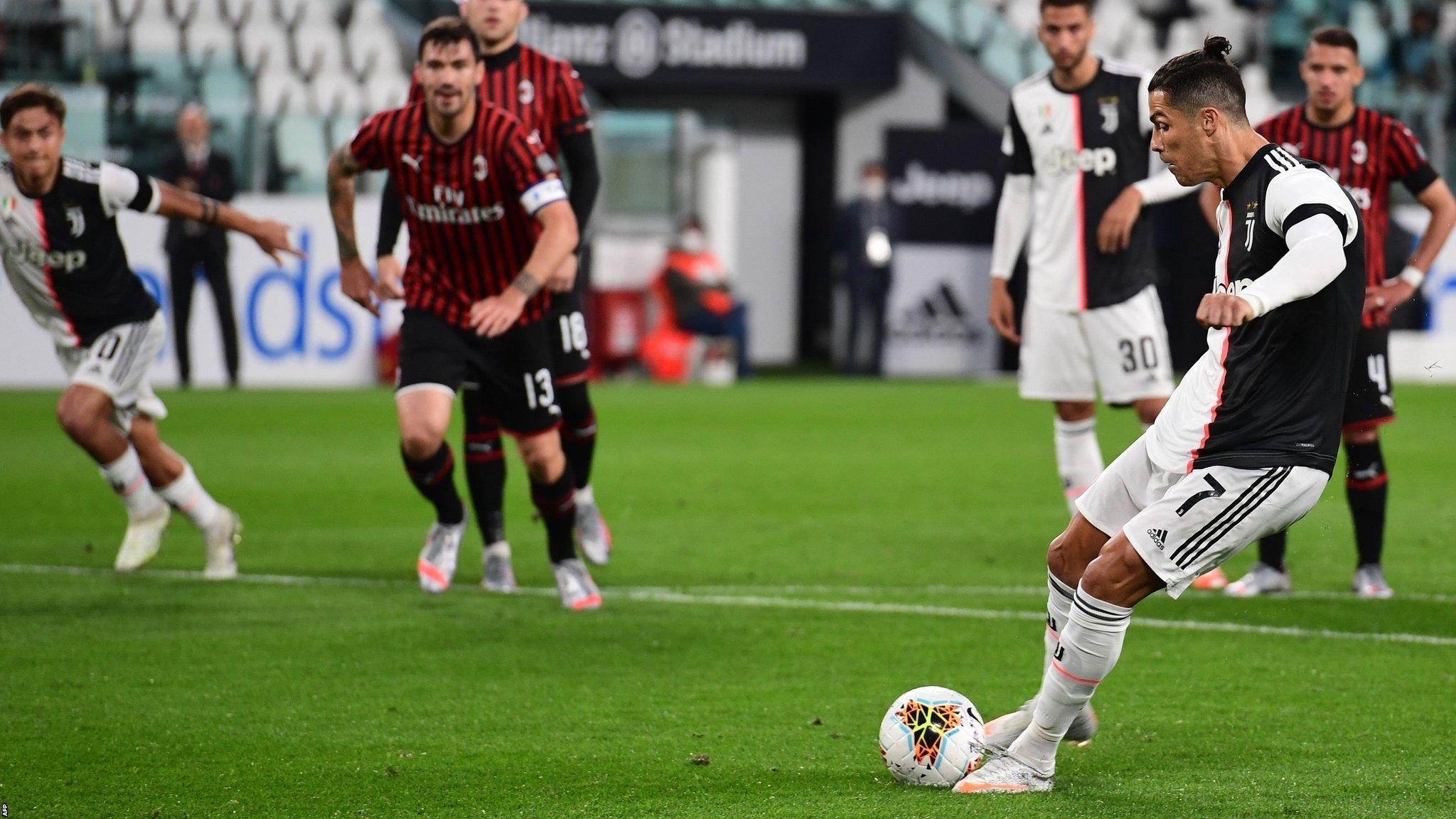 Cristiano Ronaldo has scored 21 Serie A goals this season but hit the post from the penalty spot