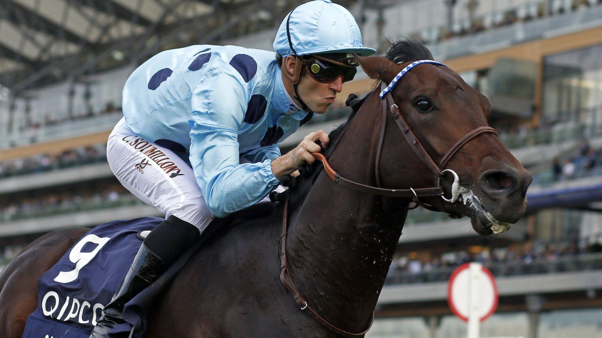 Christophe Soumillon rides Almanzor to victory in the Champion Stakes at Ascot