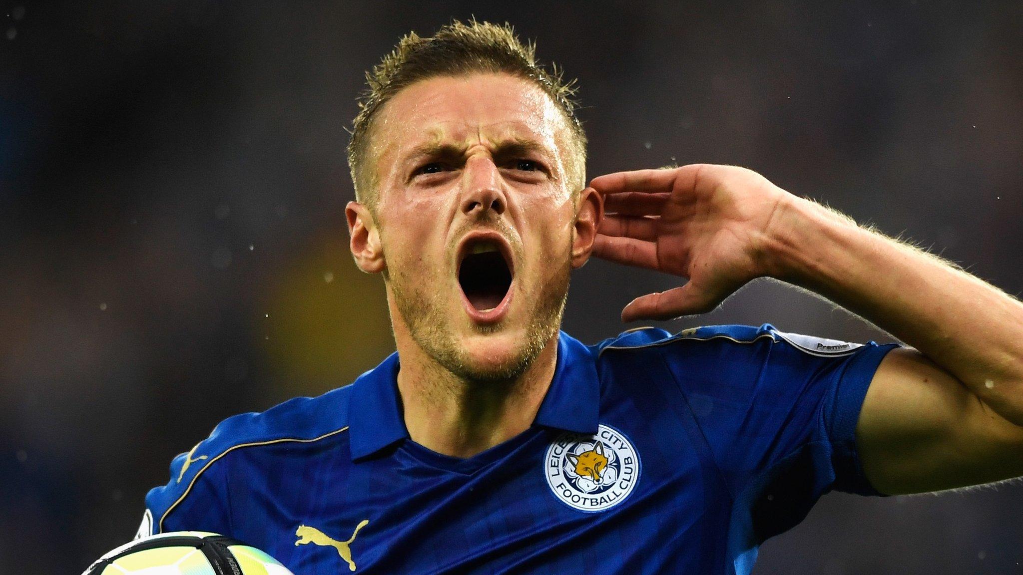 Jamie Vardy celebrates