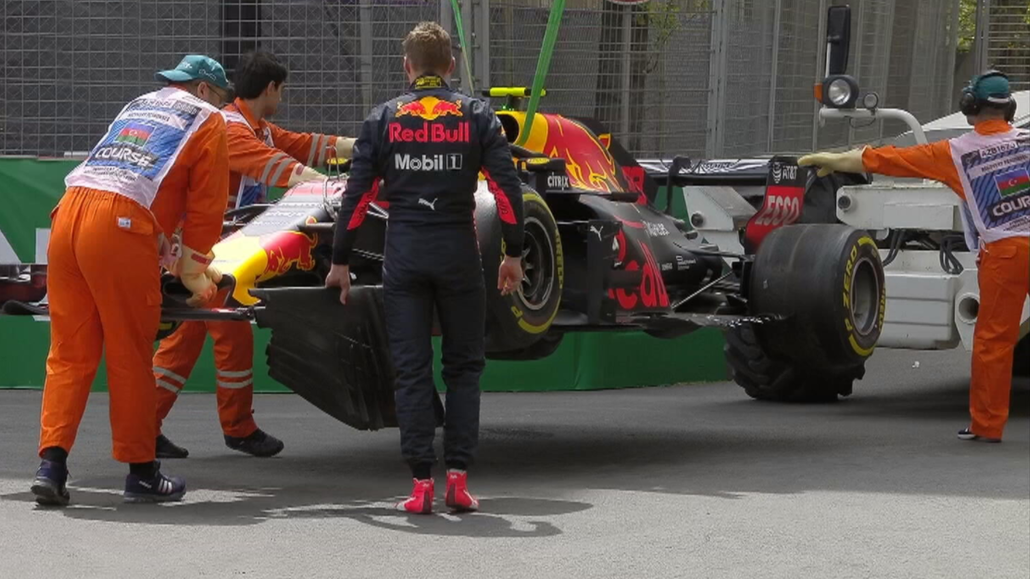 Max Verstappen crashes