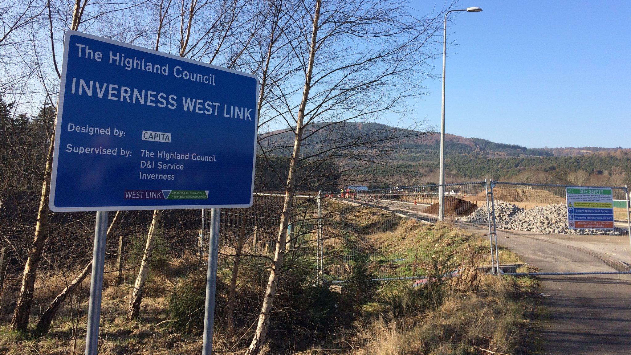 West Link road construction in Inverness