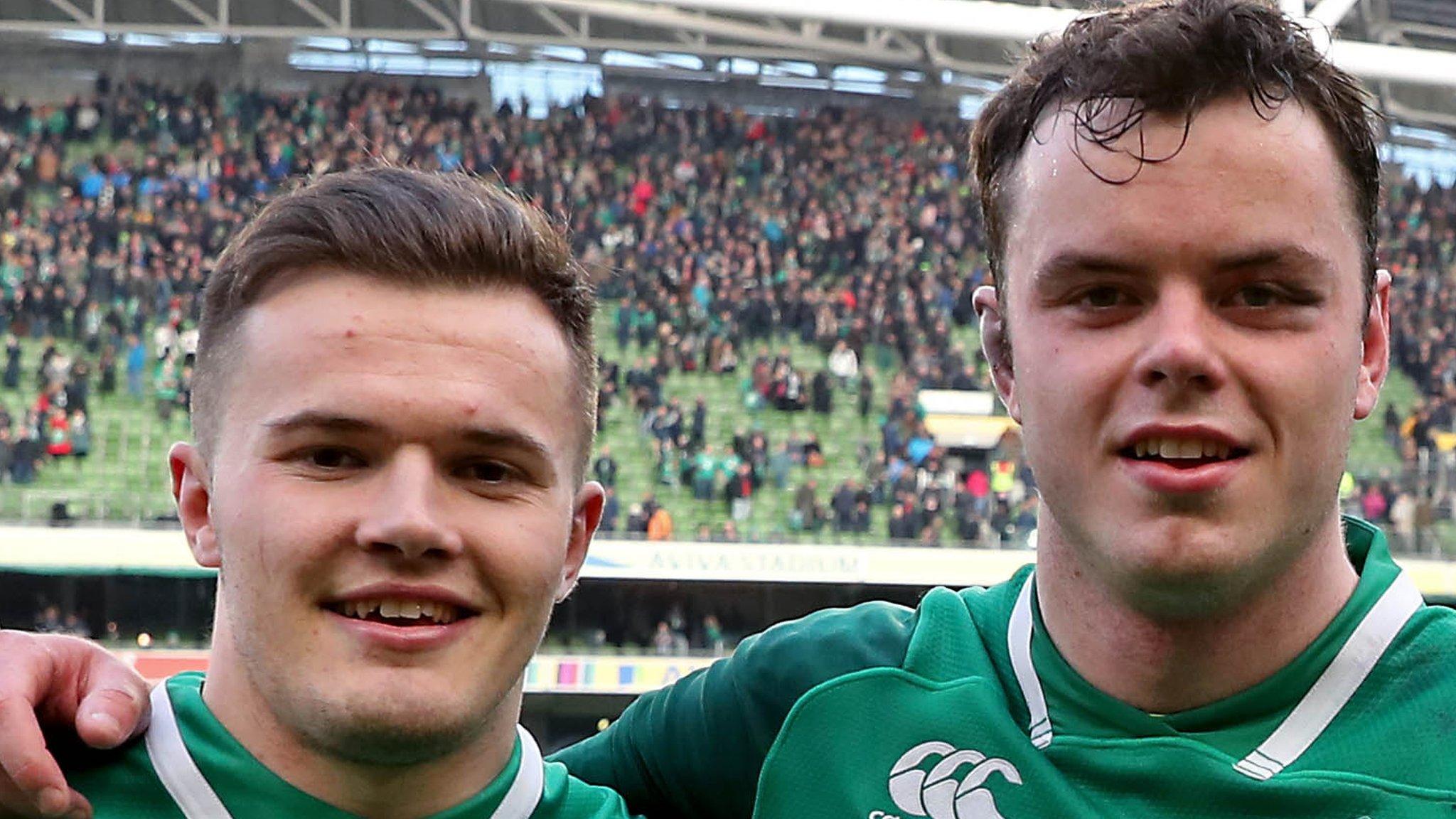 Ireland's Jacob Stockdale and James Ryan