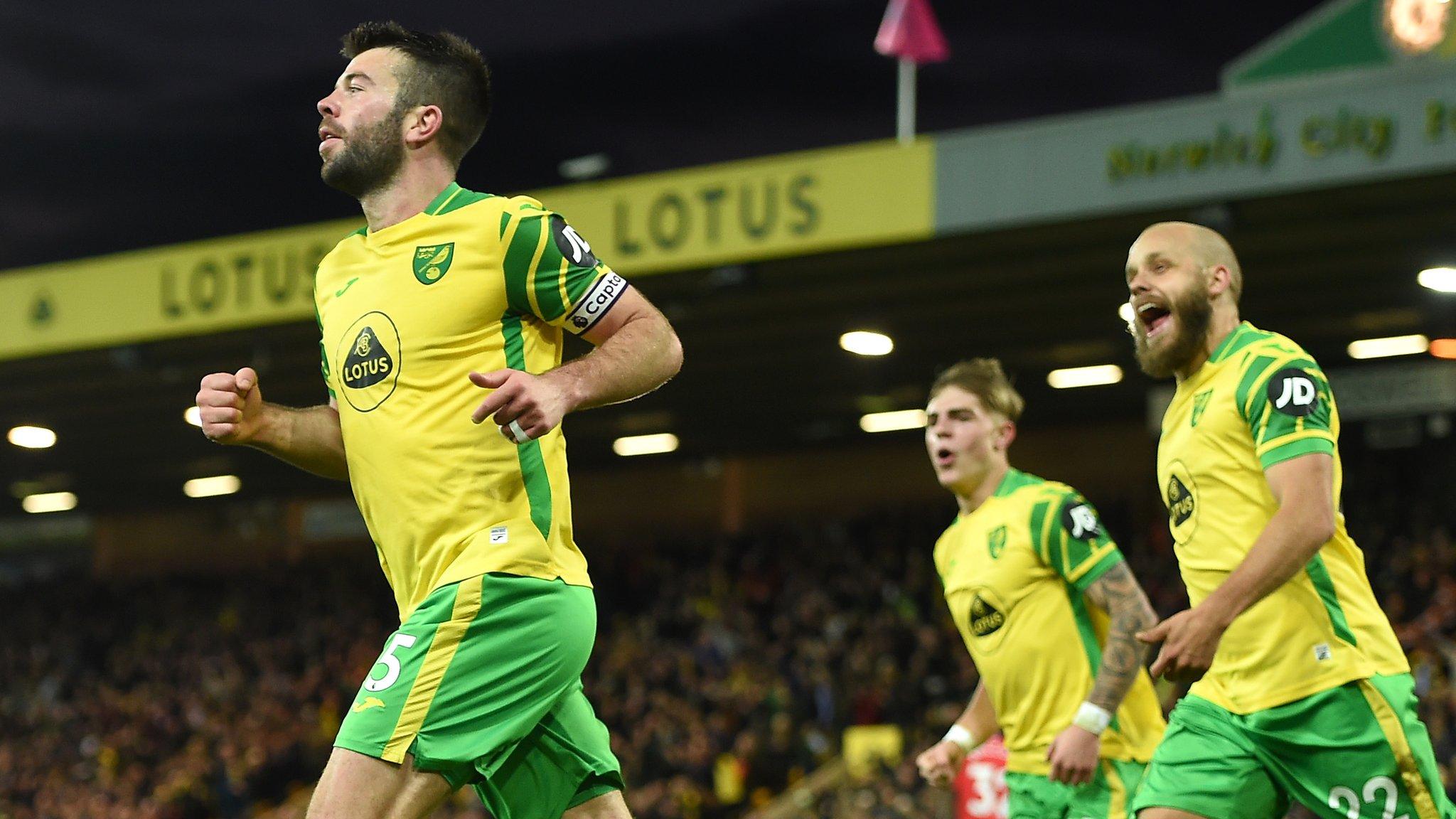 Grant Hanley scores the winner for Norwich