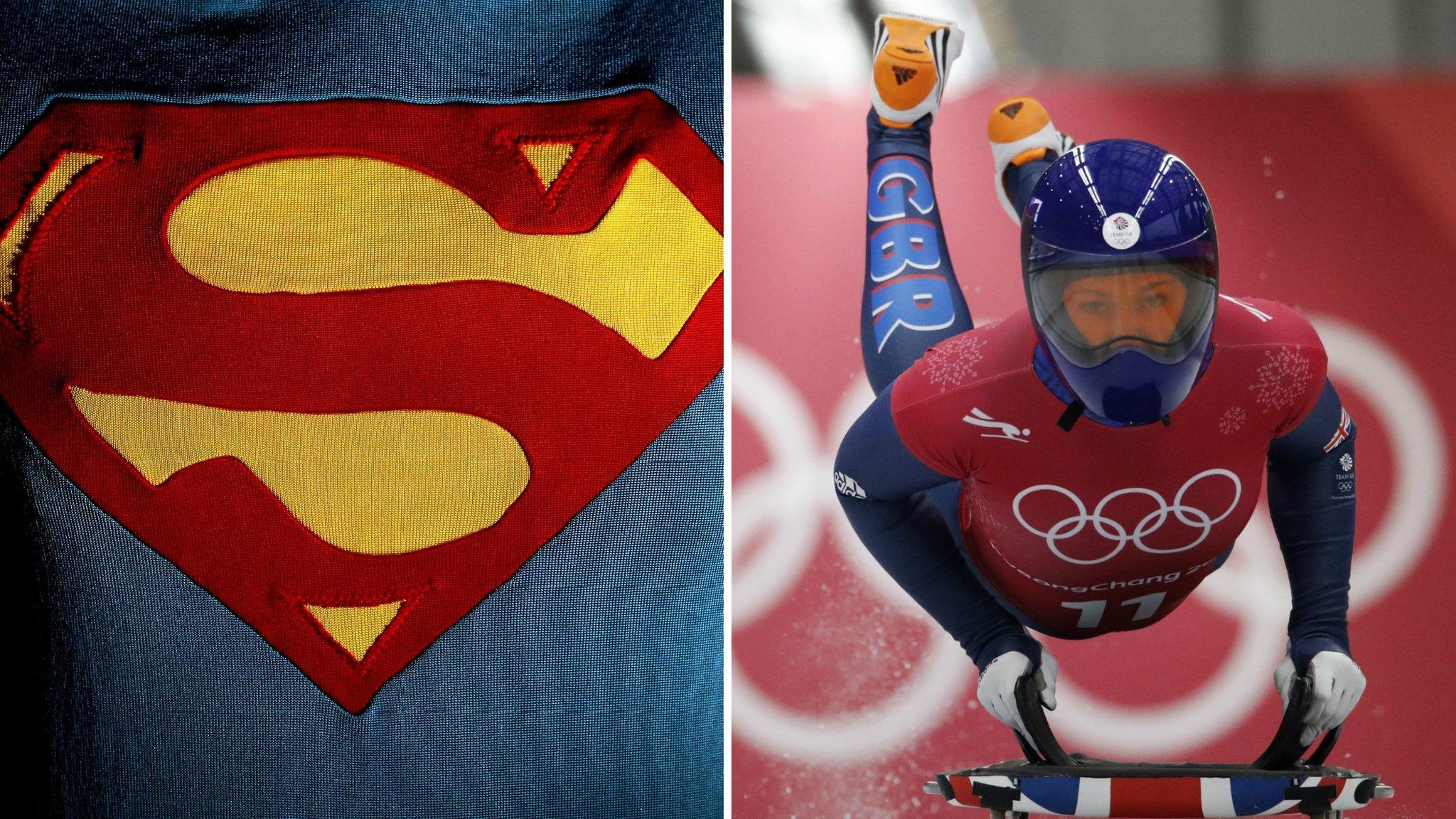 Superman badge and Lizzy Yarnold