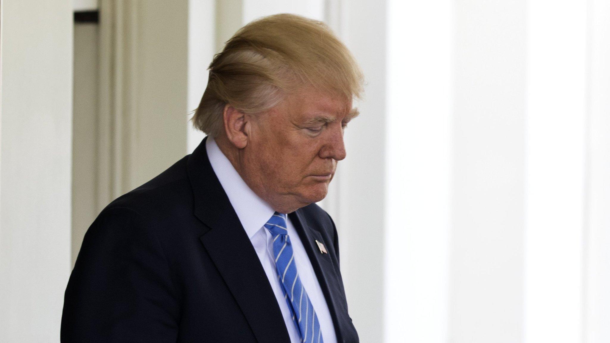 President Donald Trump outside the West Wing of the White House