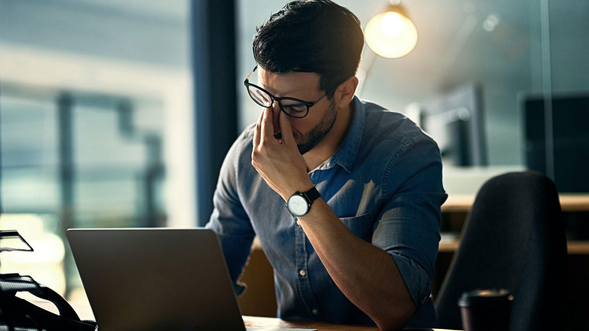 Stressed man at work