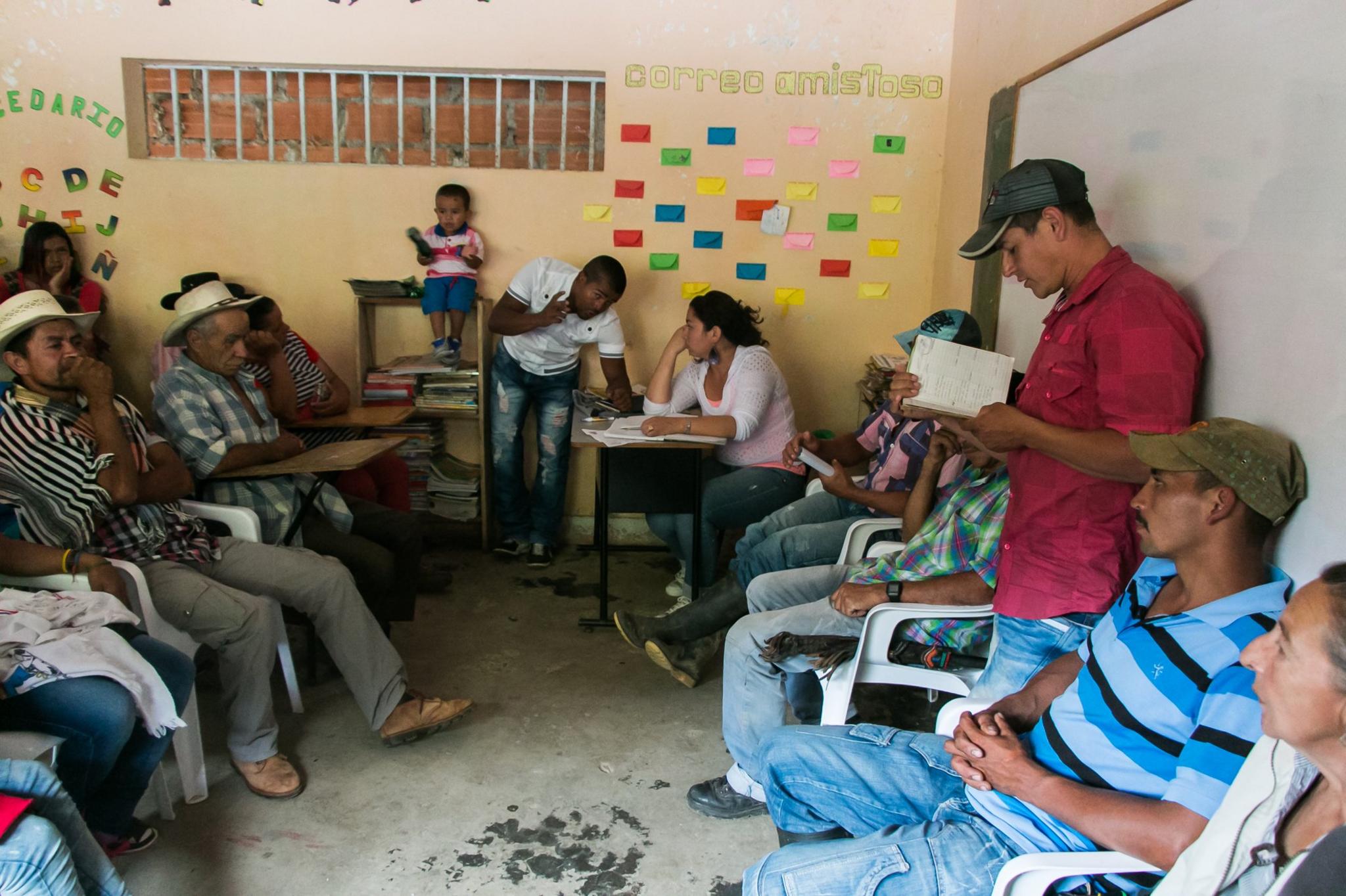 Farmers from Santa Lucia and the surrounding region gather once a month to discuss various issues. July 2016.