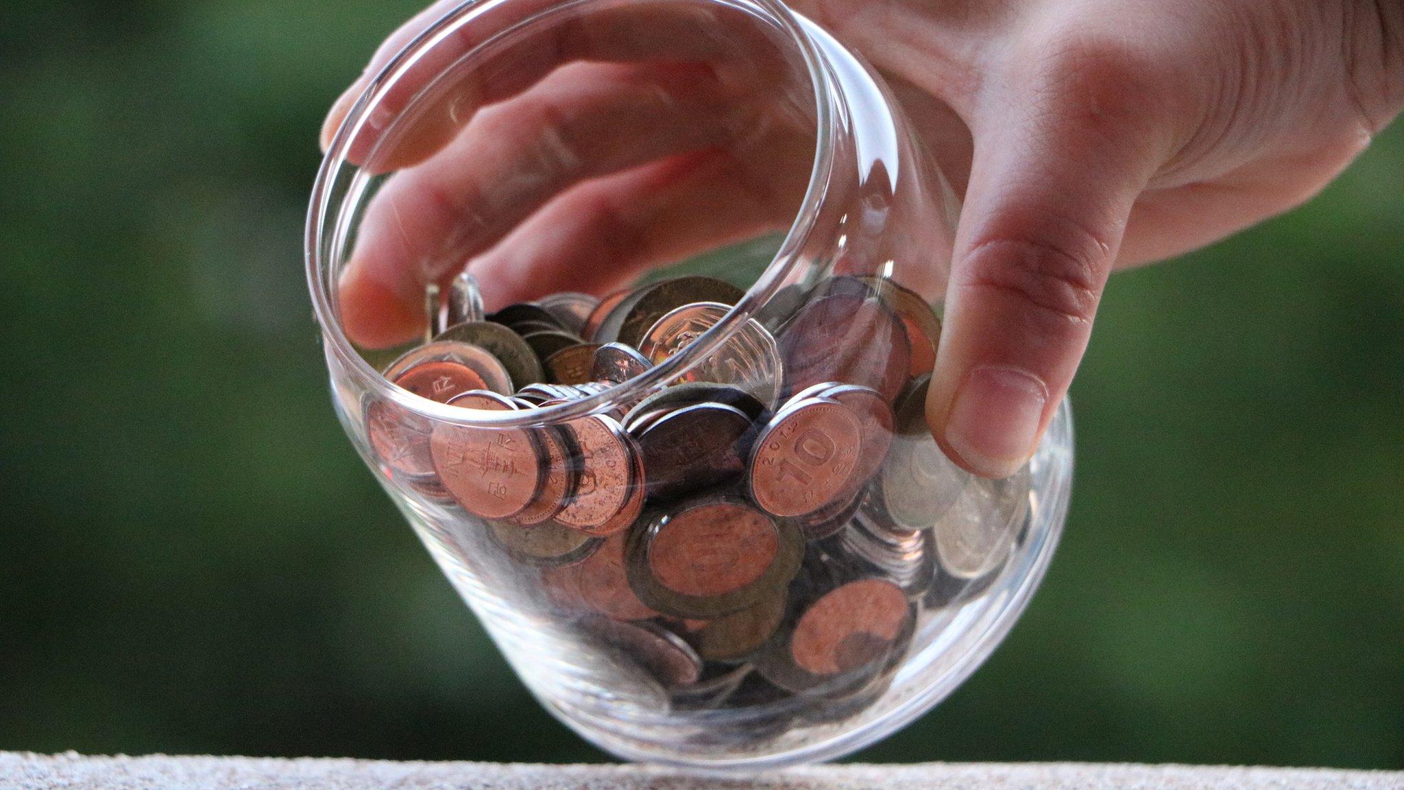 coins in jar