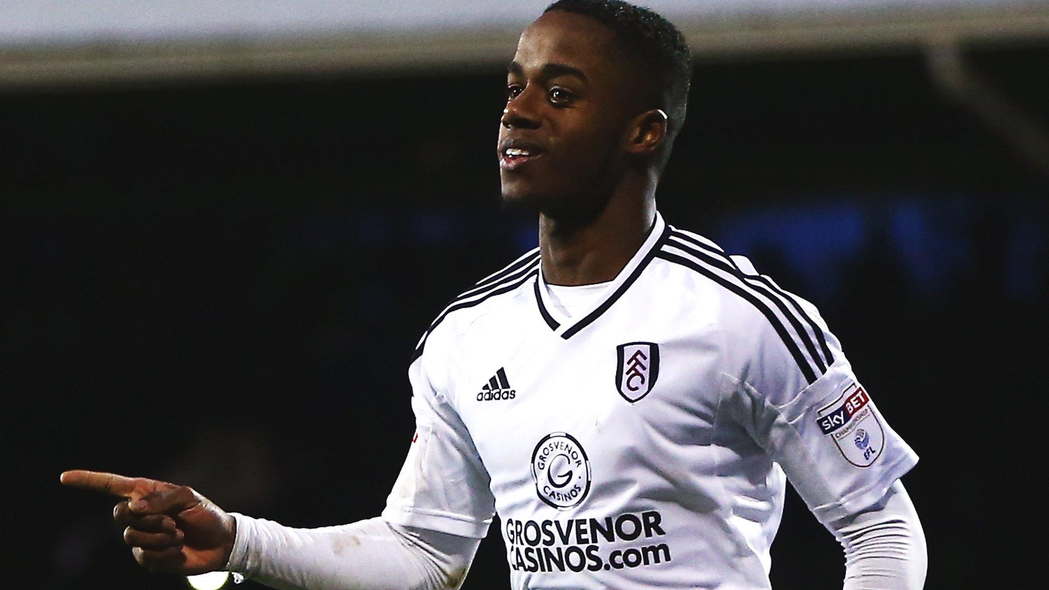 Fulham winger Ryan Sessegnon celebrates a goal