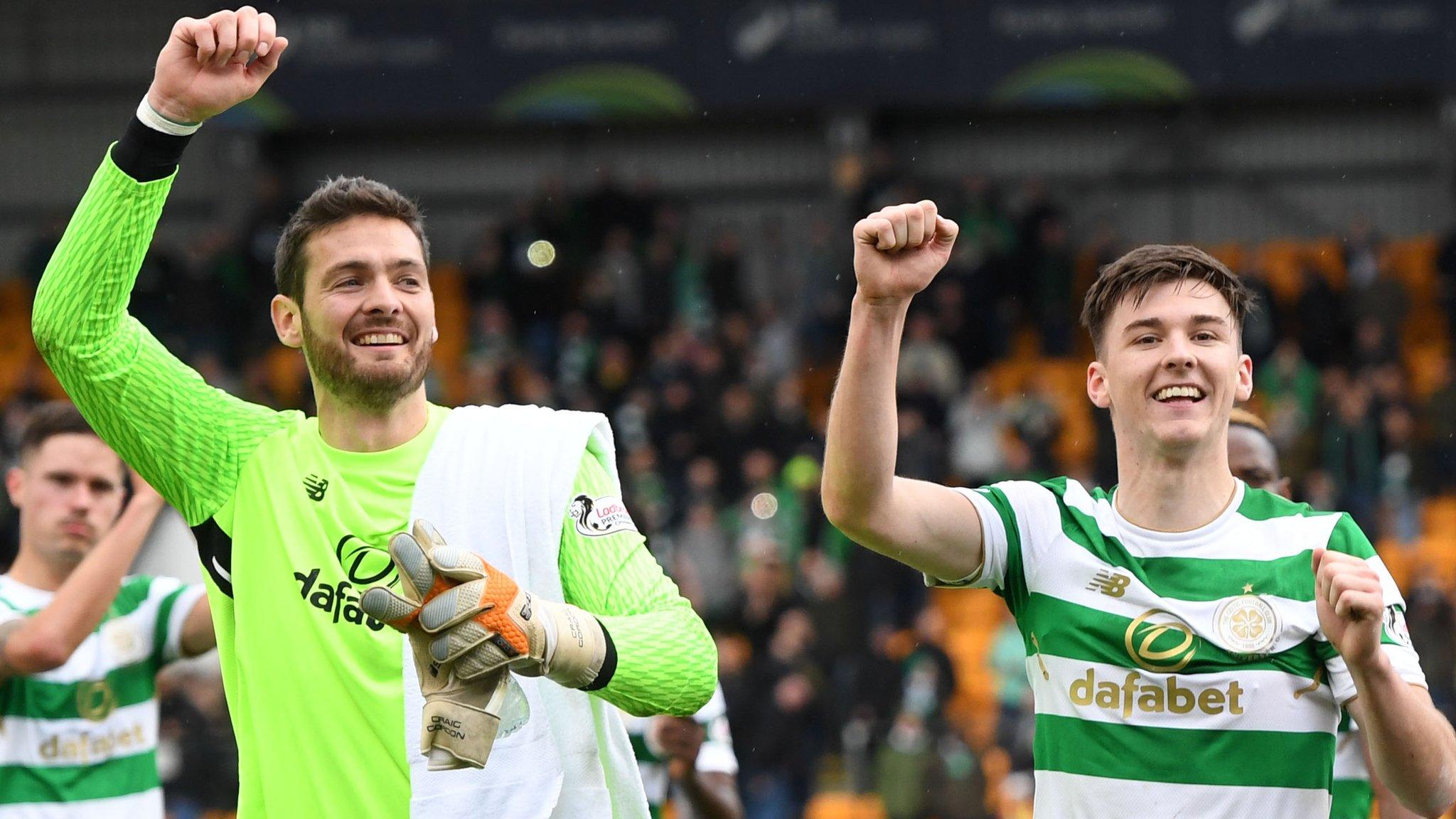 Celtic goalkeeper Craig Gordon and defender Kieran Tierney