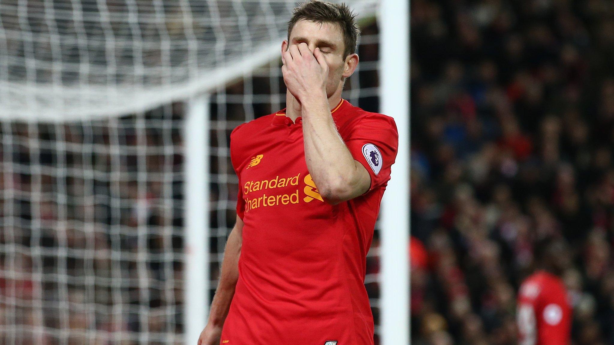 James Milner reacts