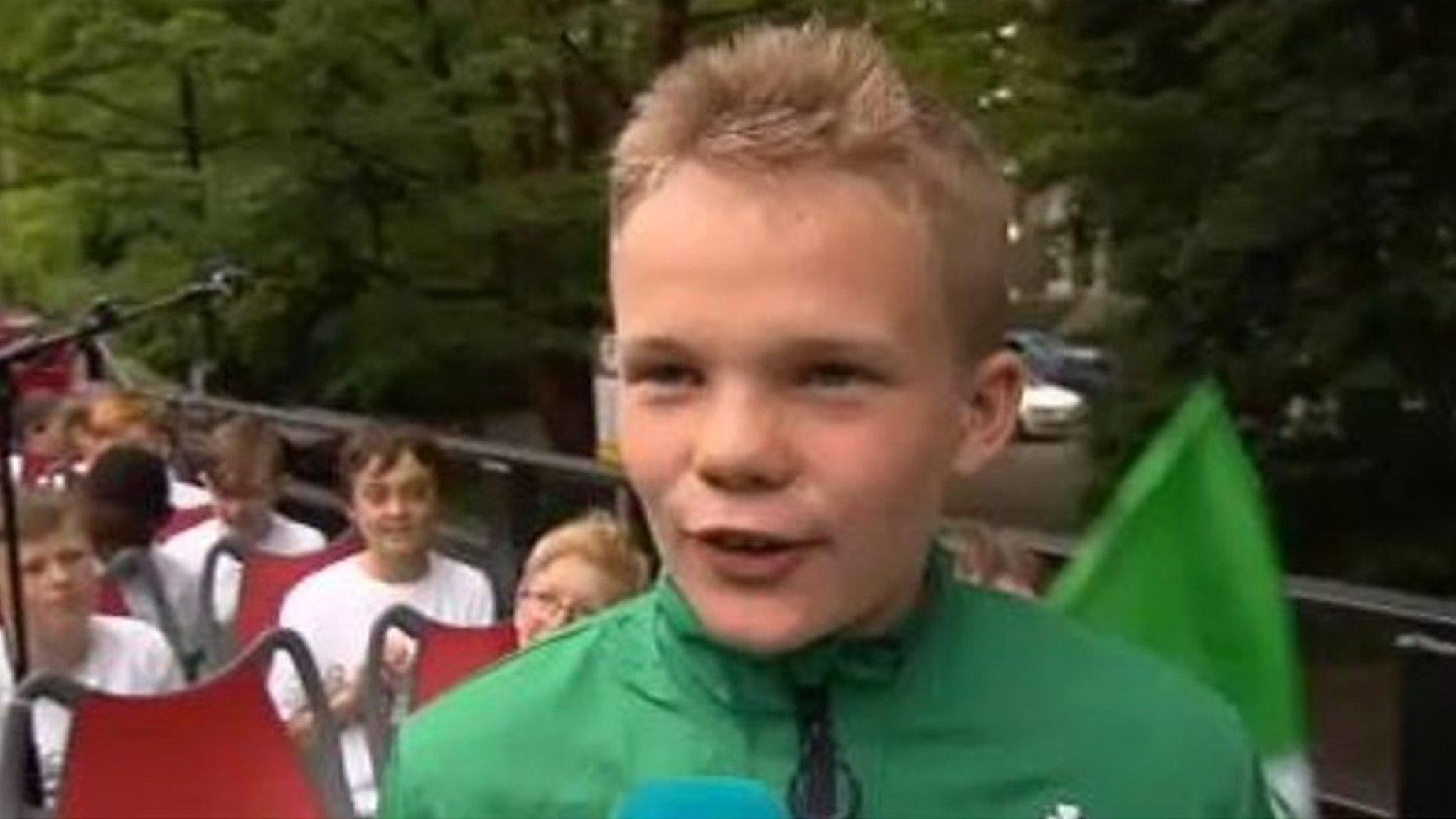 County Antrim 11-year-old Alex Place had the honour of officially submitting Ireland's 2023 World Cup bid on Thursday