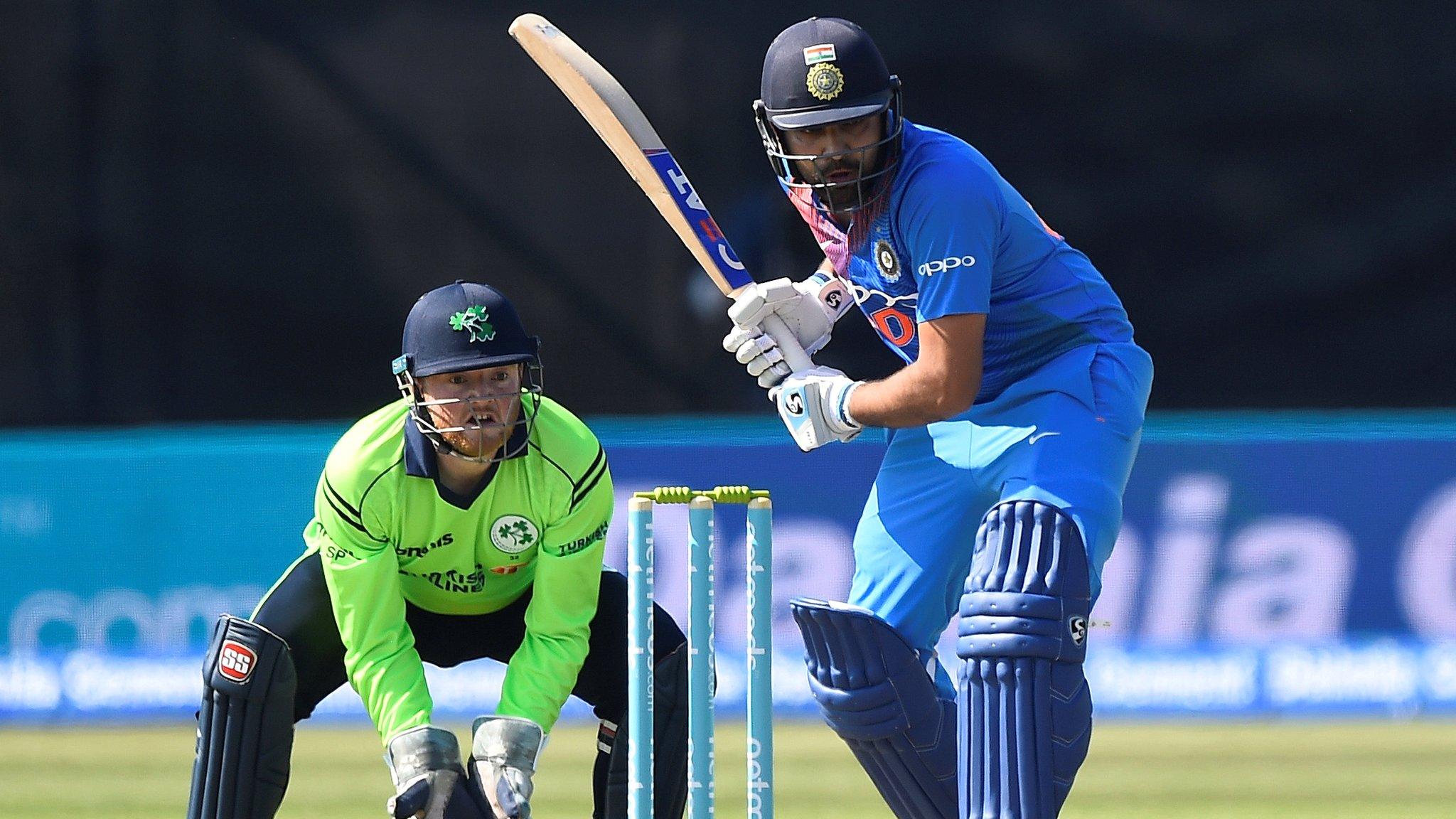 Ireland's Stuart Poynter and India's Rohit Sharma