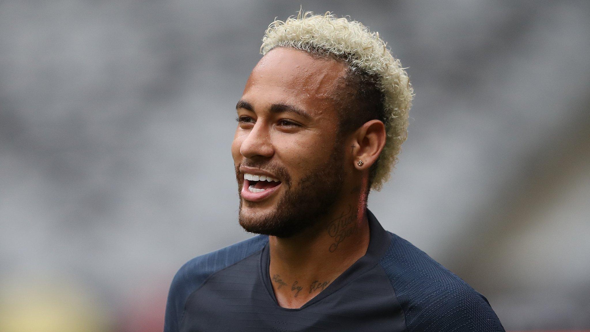 Paris St-Germain and Brazil forward Neymar in training