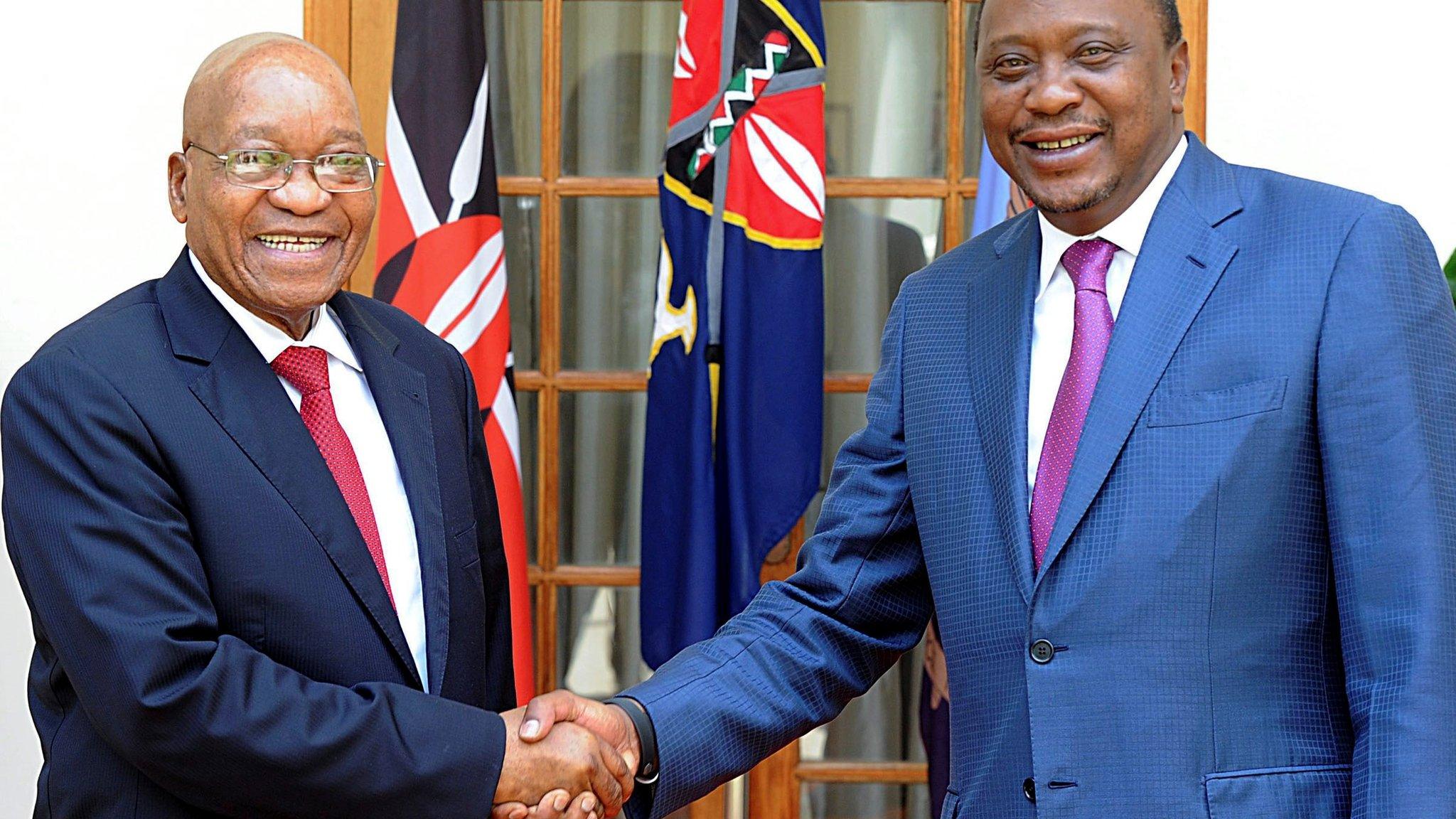 South African President Jacob Zuma and Kenyan President Uhuru Kenyatta - 11 October