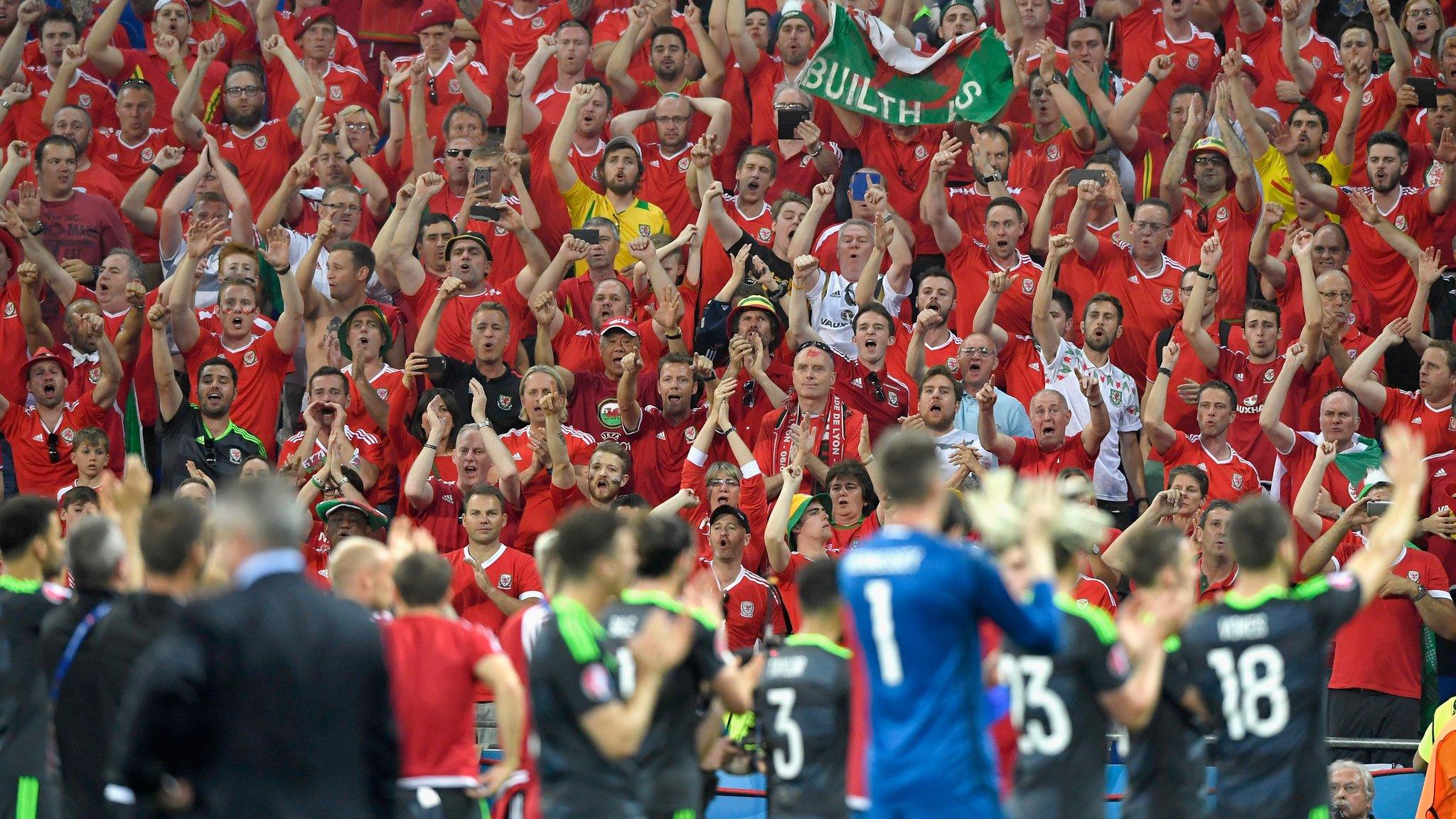 Wales and their fans at the Euro semi final