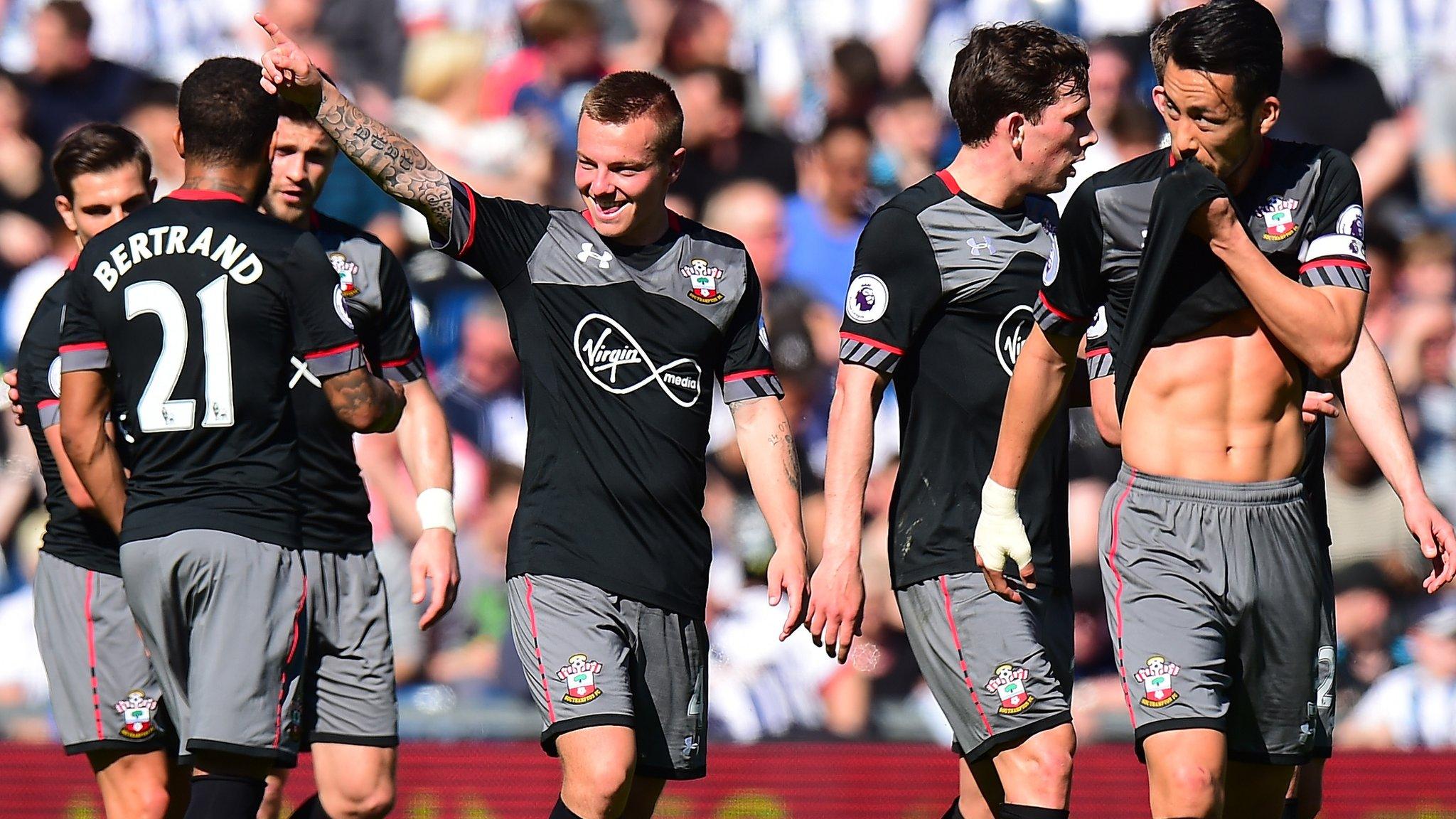 Southampton celebrate Jordi Clasie goal