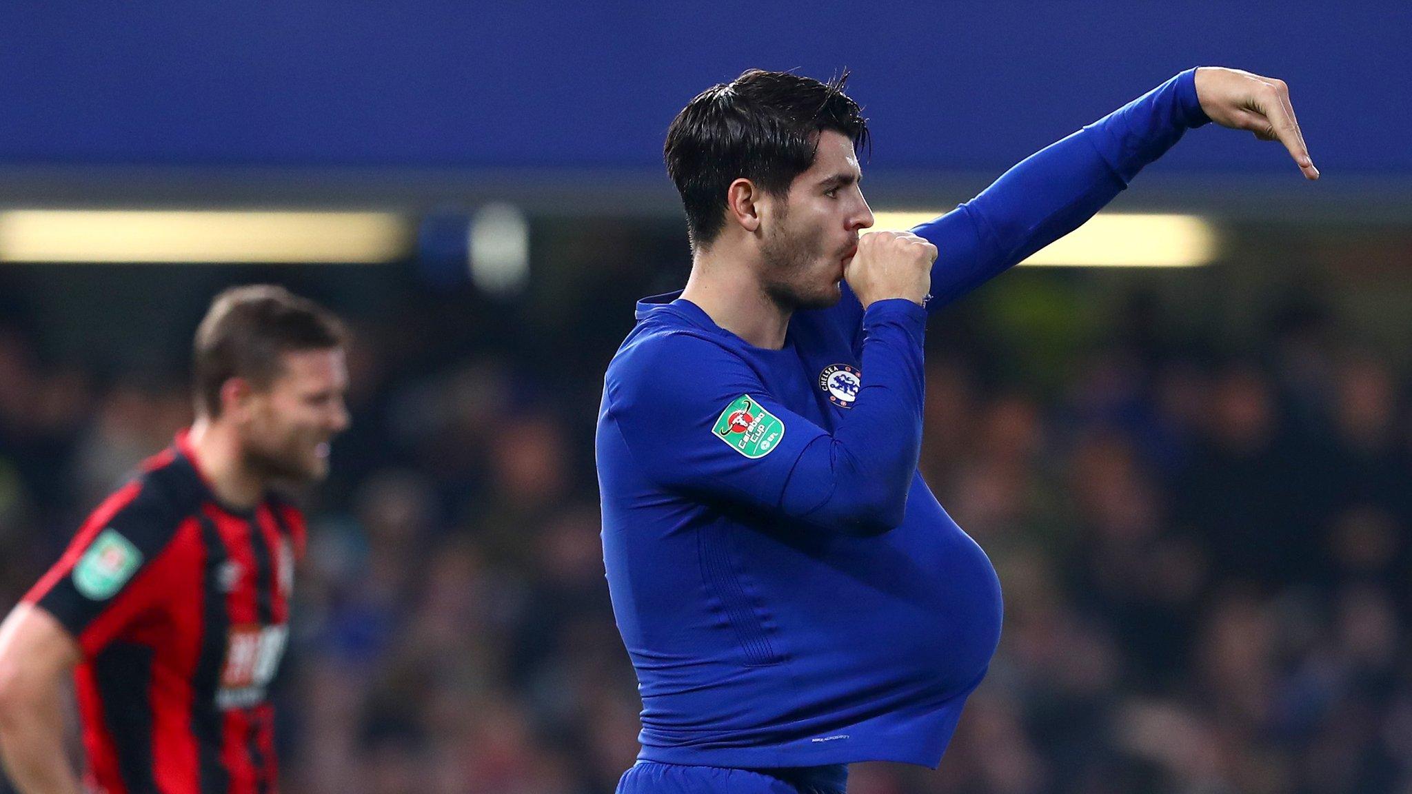 Alvaro Morata celebrates