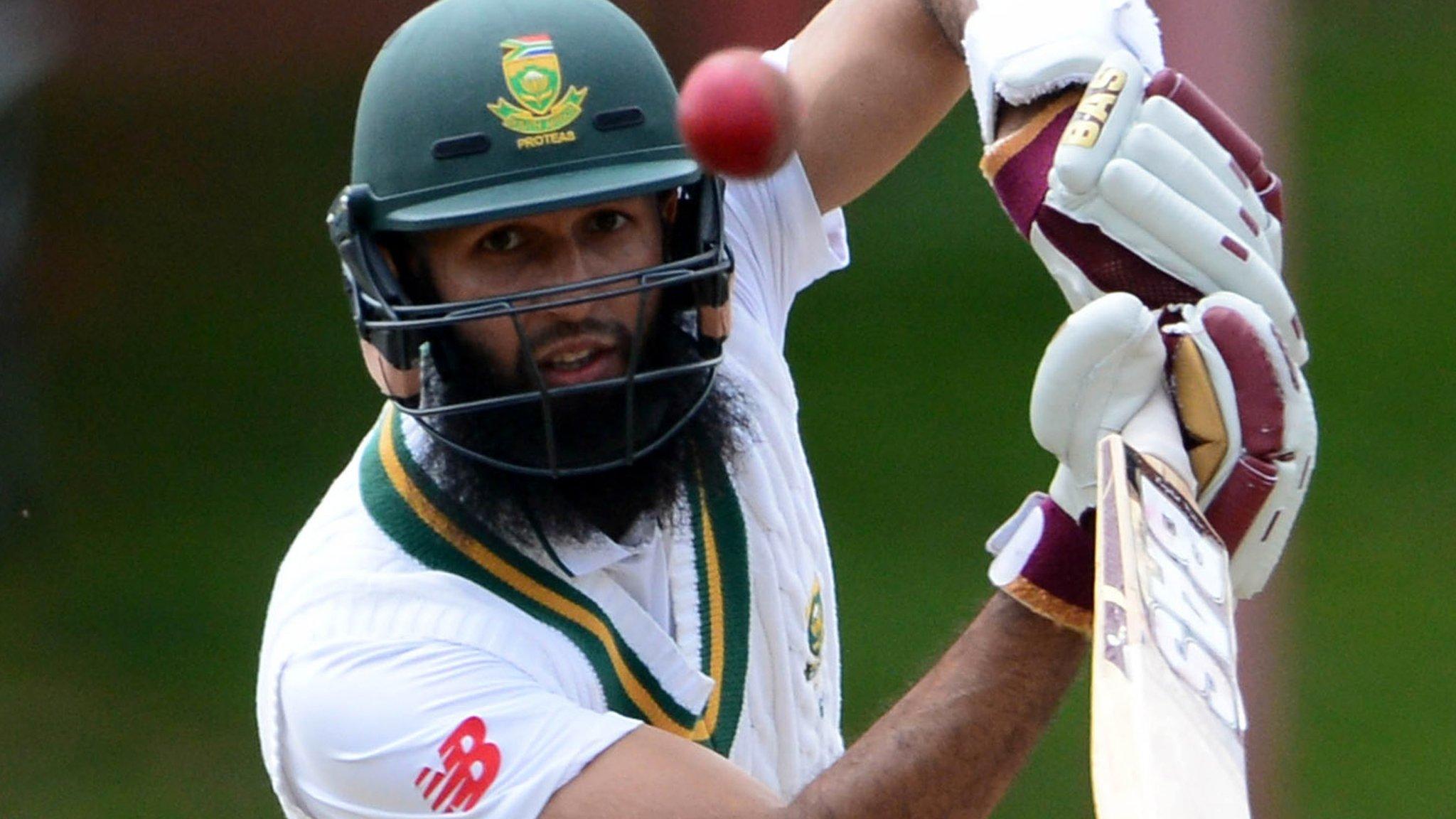 South Africa batsman Hashim Amla plays a shot