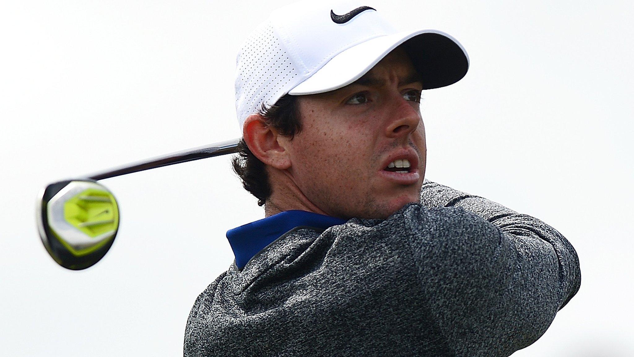 Rory McIlroy in third-round action