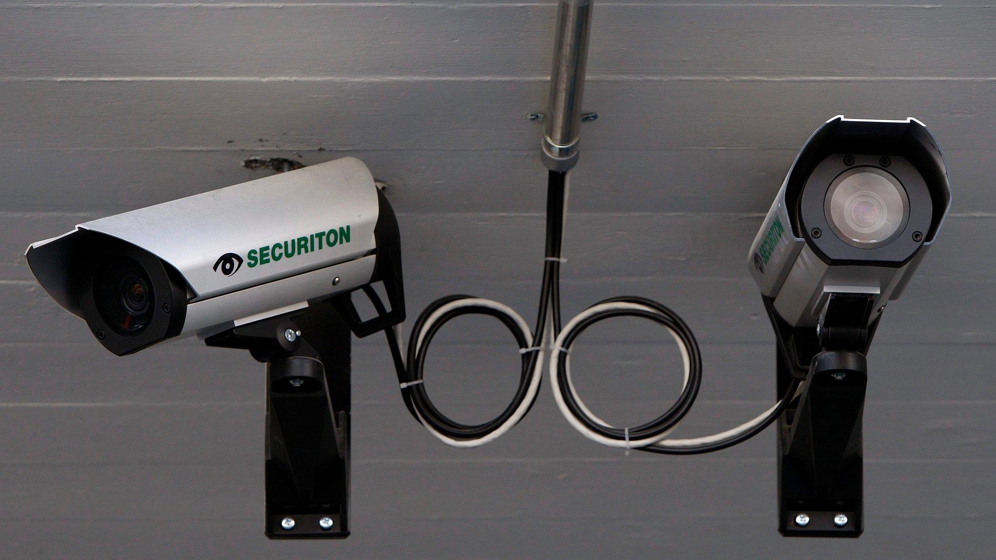 surveillance cameras at the train station of Sion