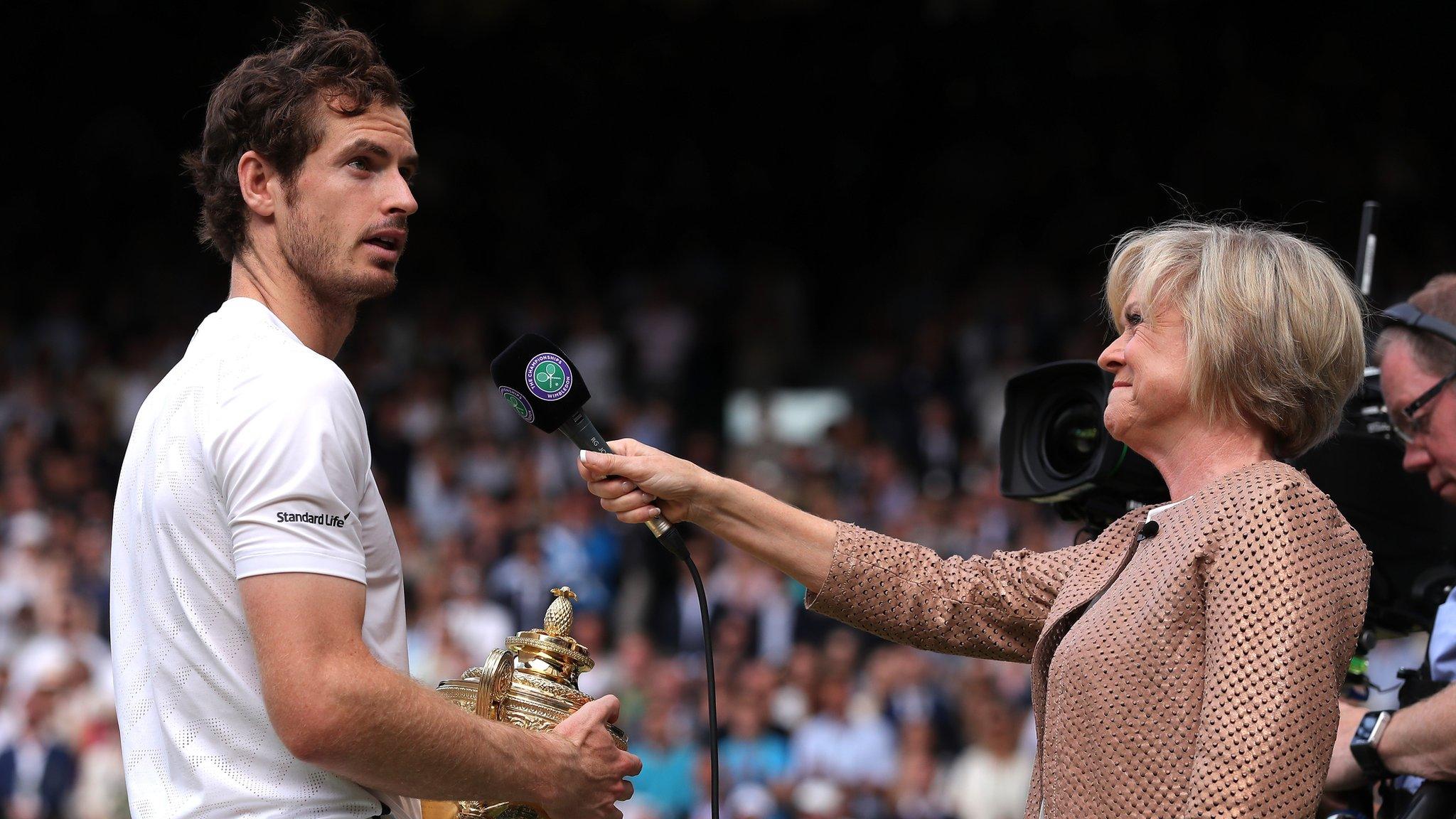 Sue Barker interviewing Andy Murray