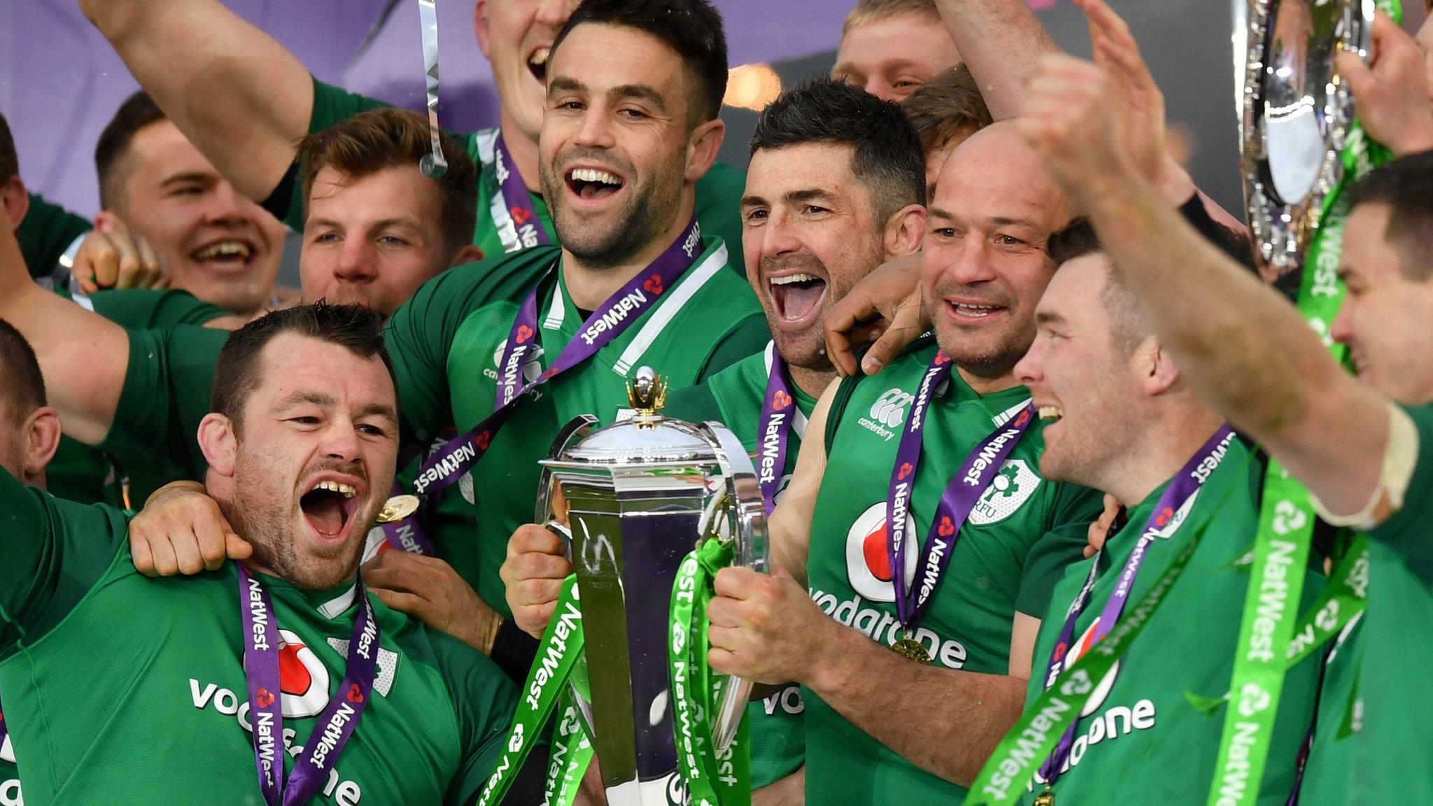 Ireland lift the Six Nations trophy