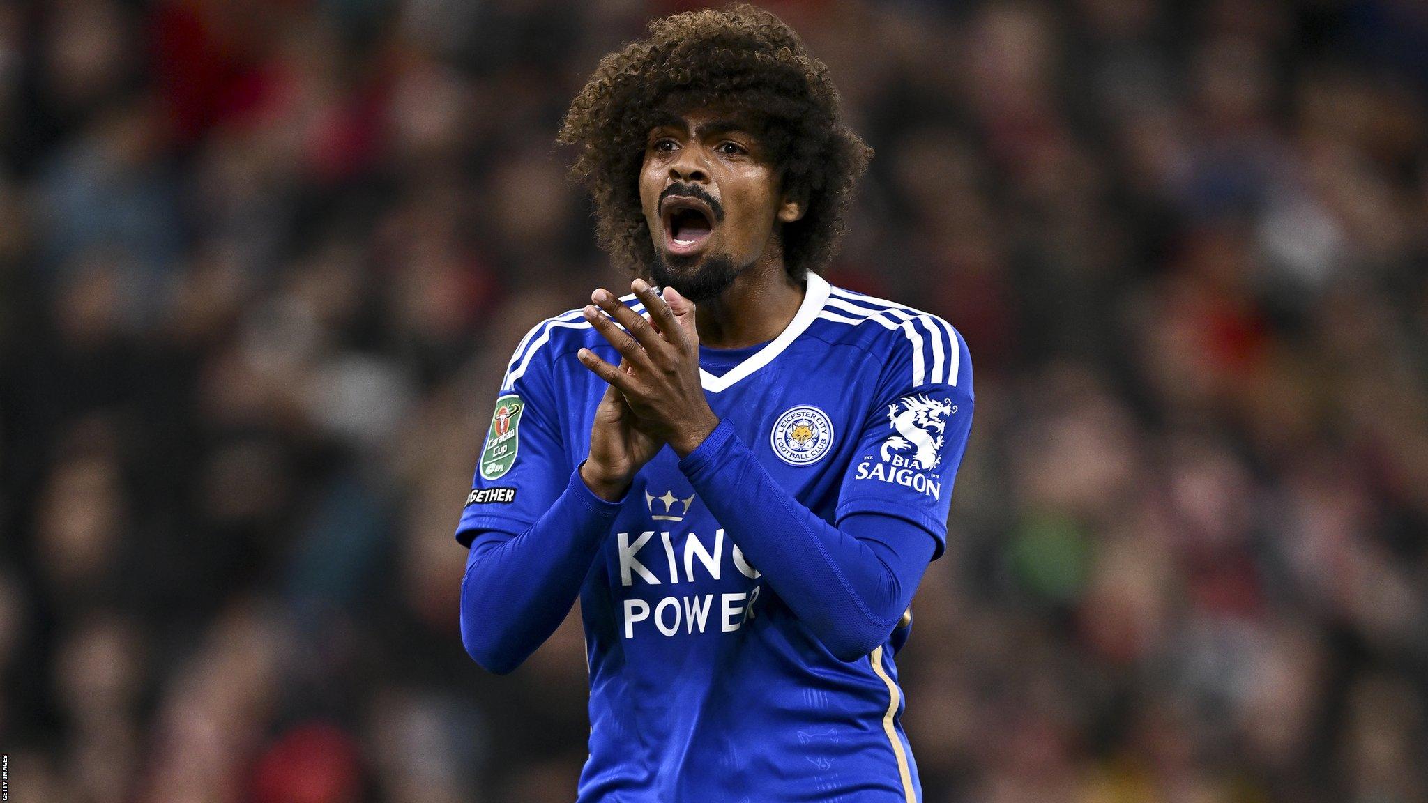 Hamza Choudhury playing for Leicester City