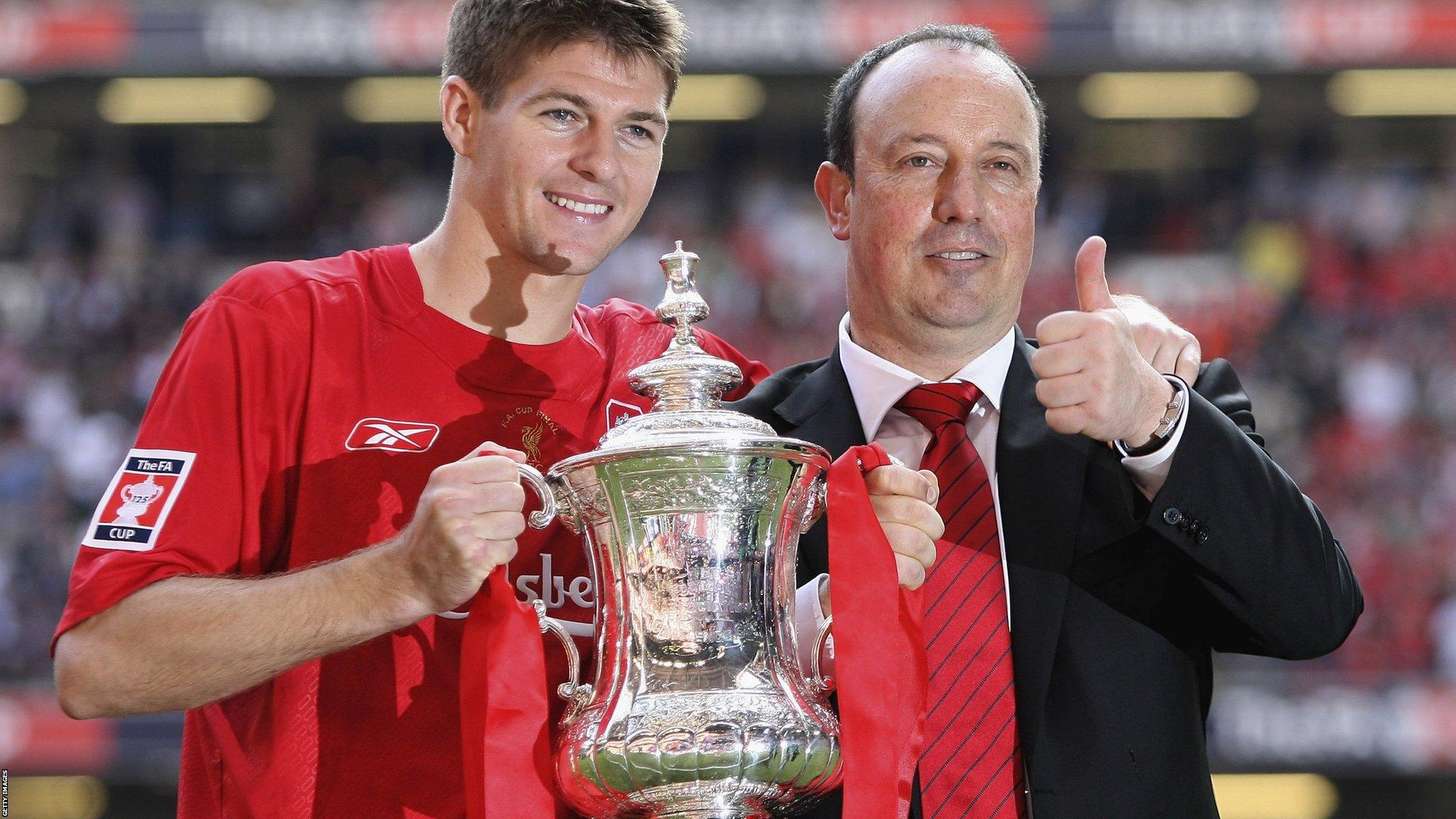 Steven Gerrard and Rafa Benitez