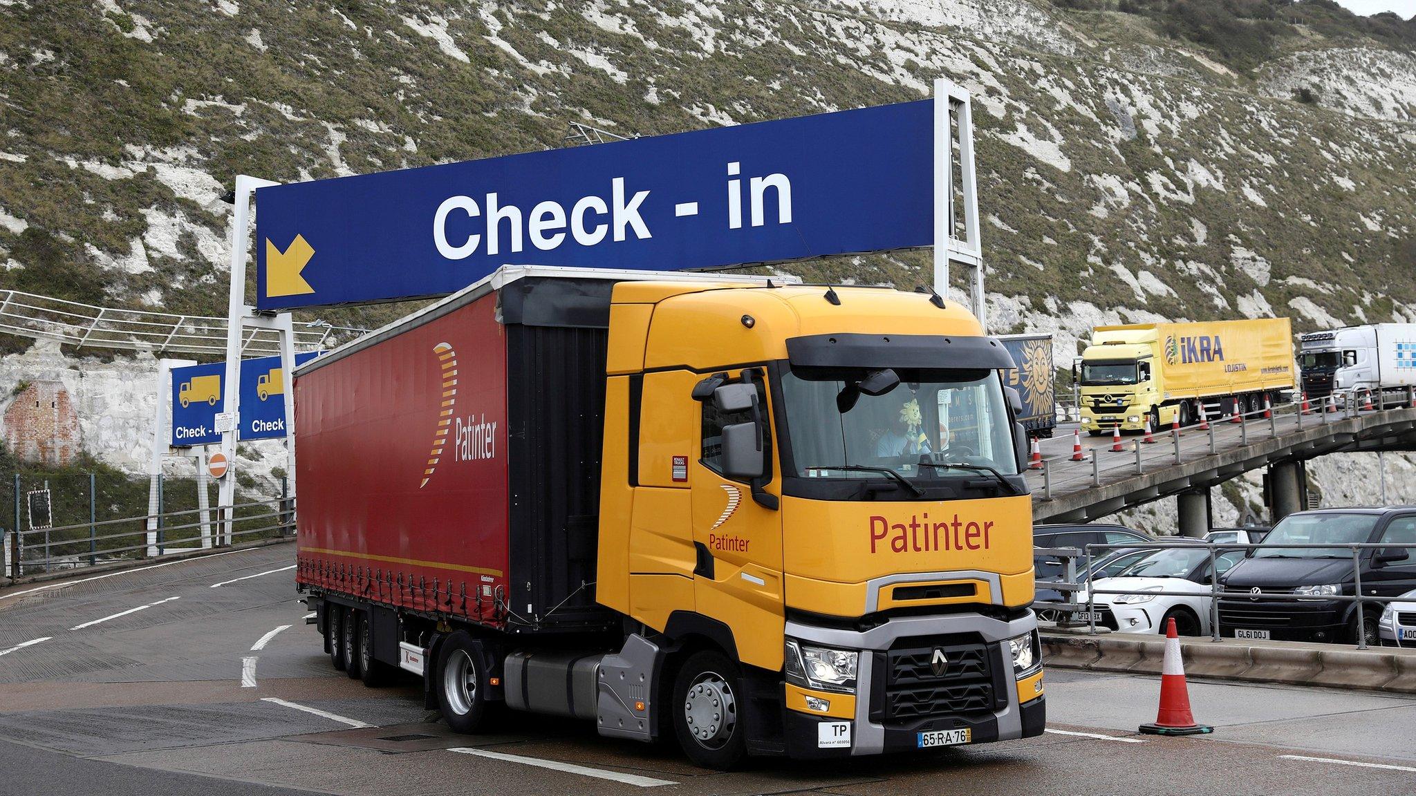 Lorries at port of Dover