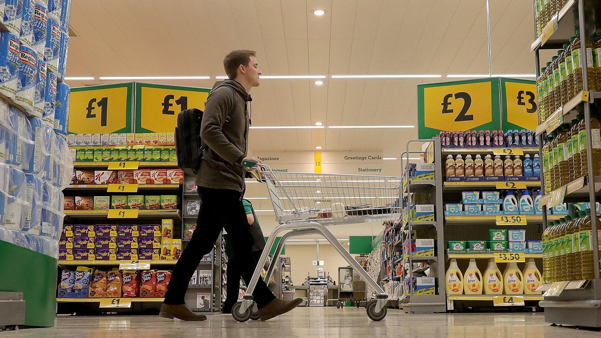 Shopper in supermarket