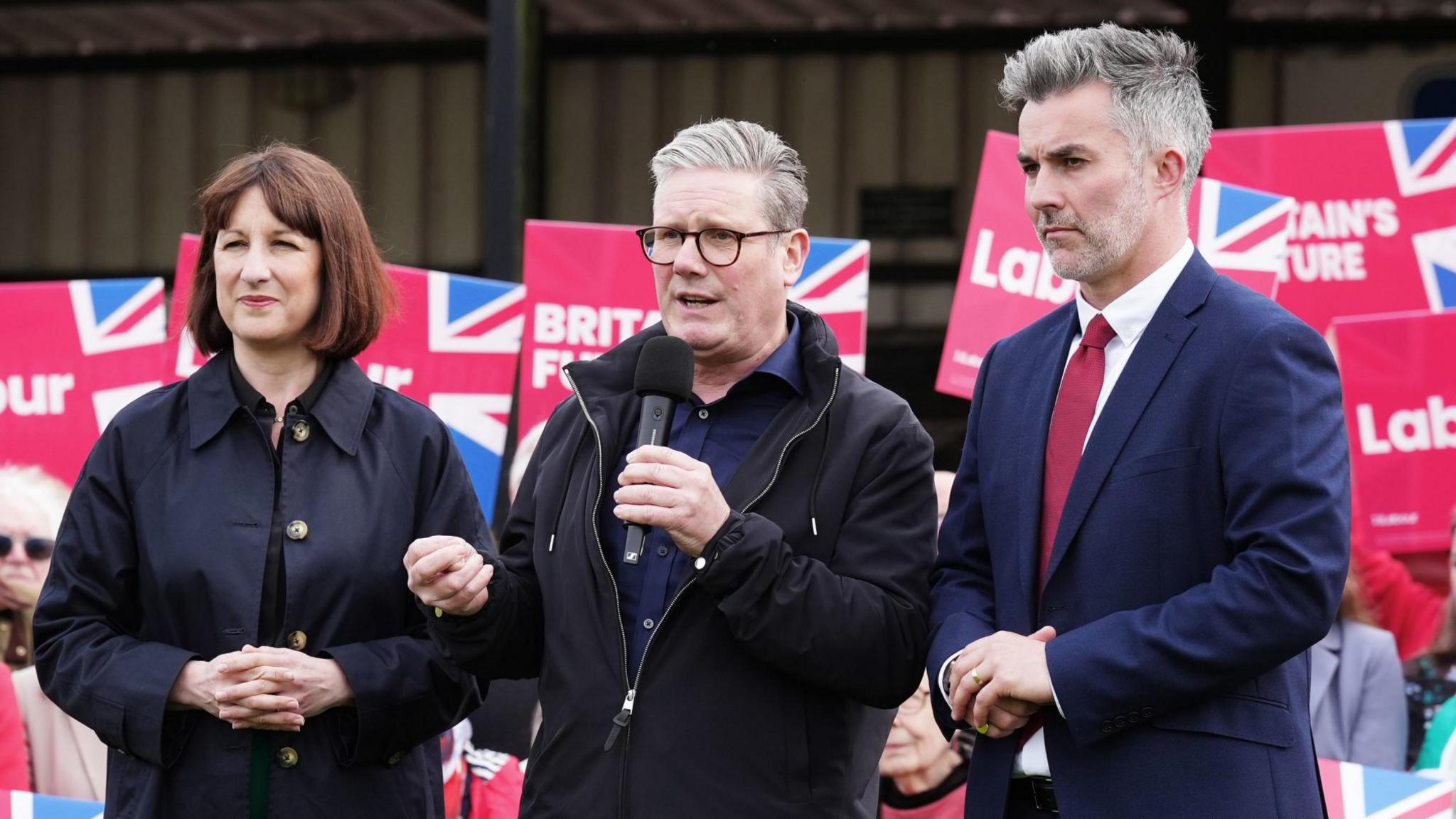 Rachel Reeves, Sir Keir Starmer and David Skaith