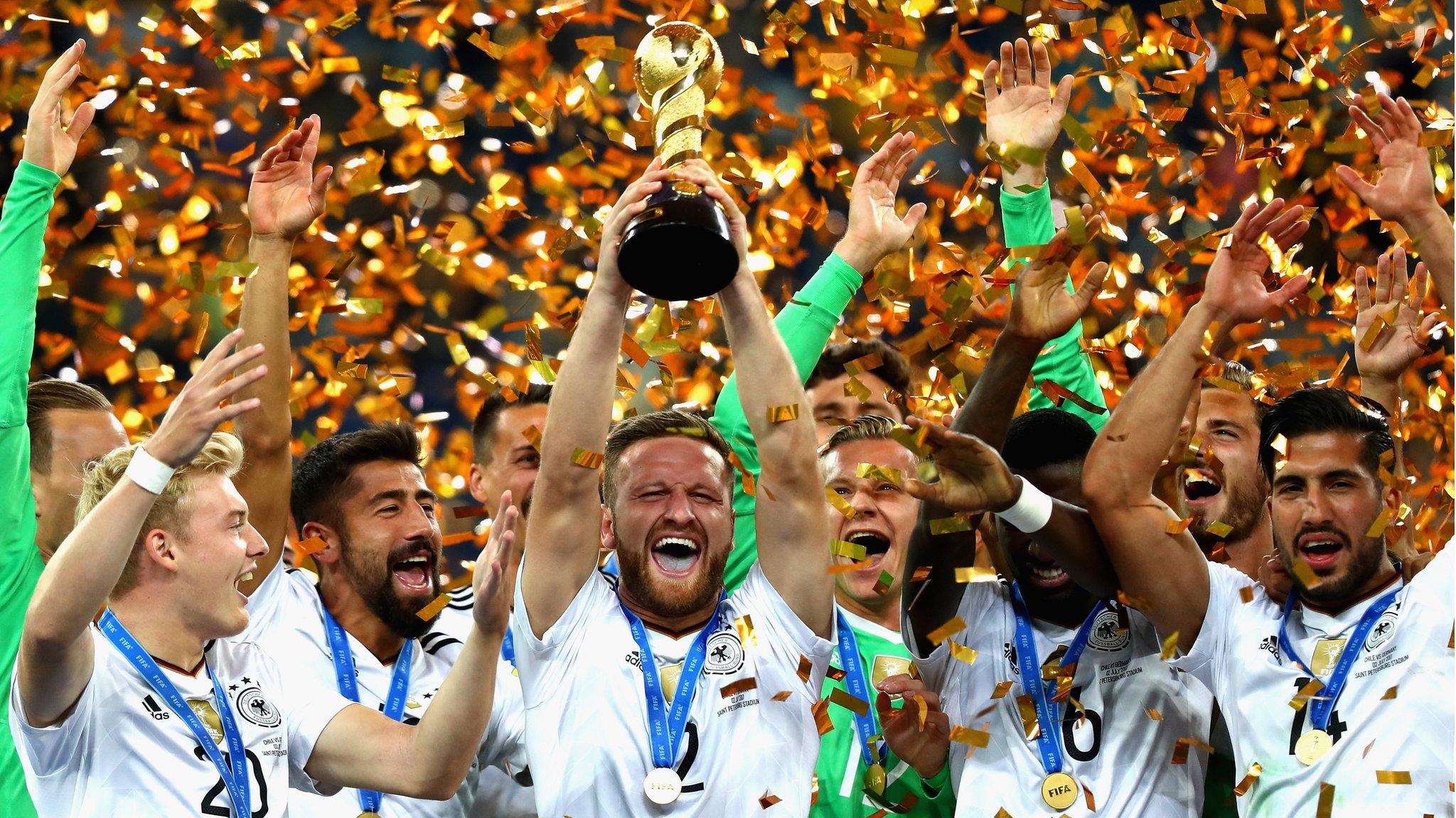 Germany celebrate beating Chile to win the 2017 Confederations Cup