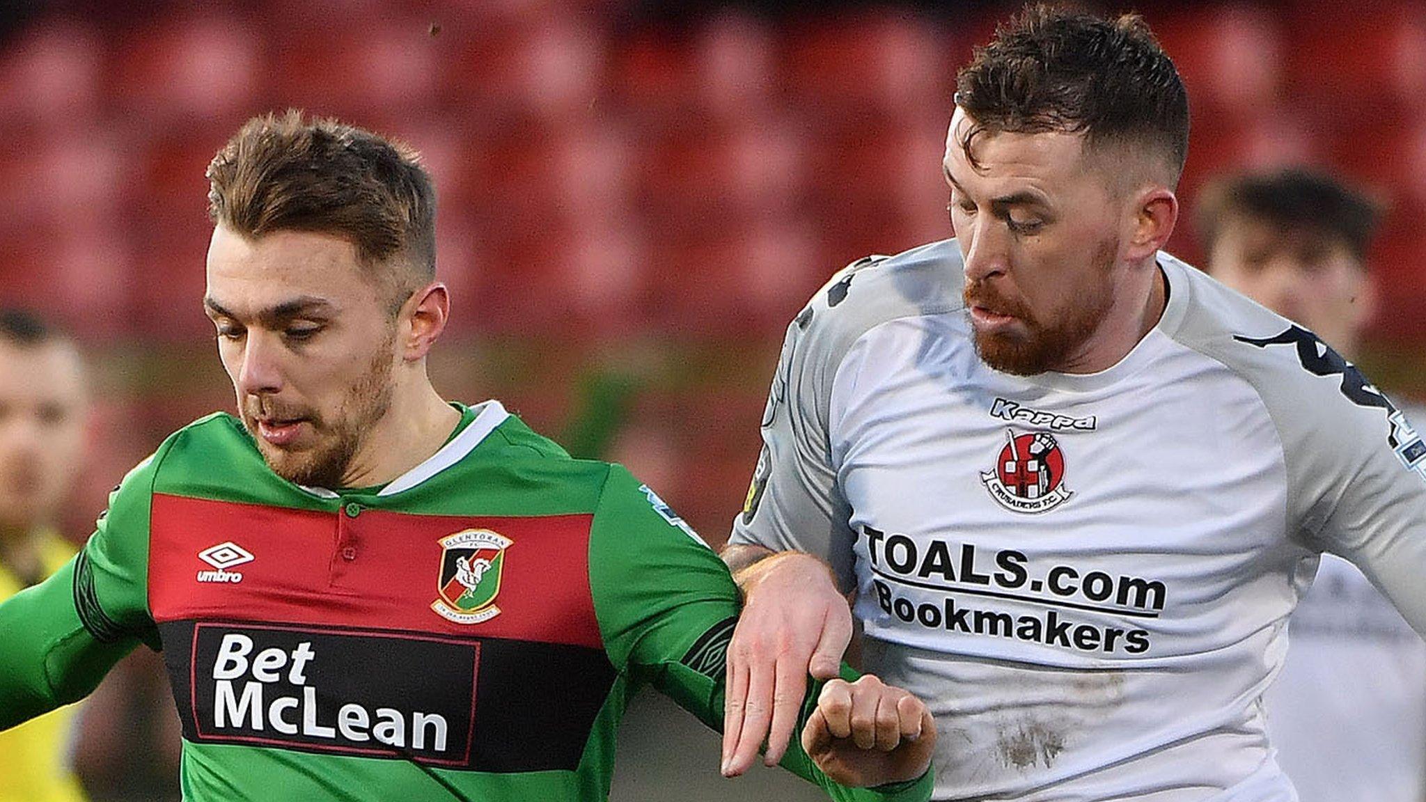 Glentoran were scheduled to play Crusaders at Seaview on Saturday