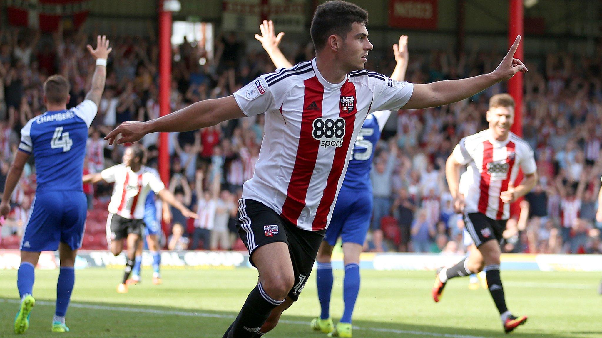 John Egan scores the second of his two goals in the 2-0 win over Ipswich