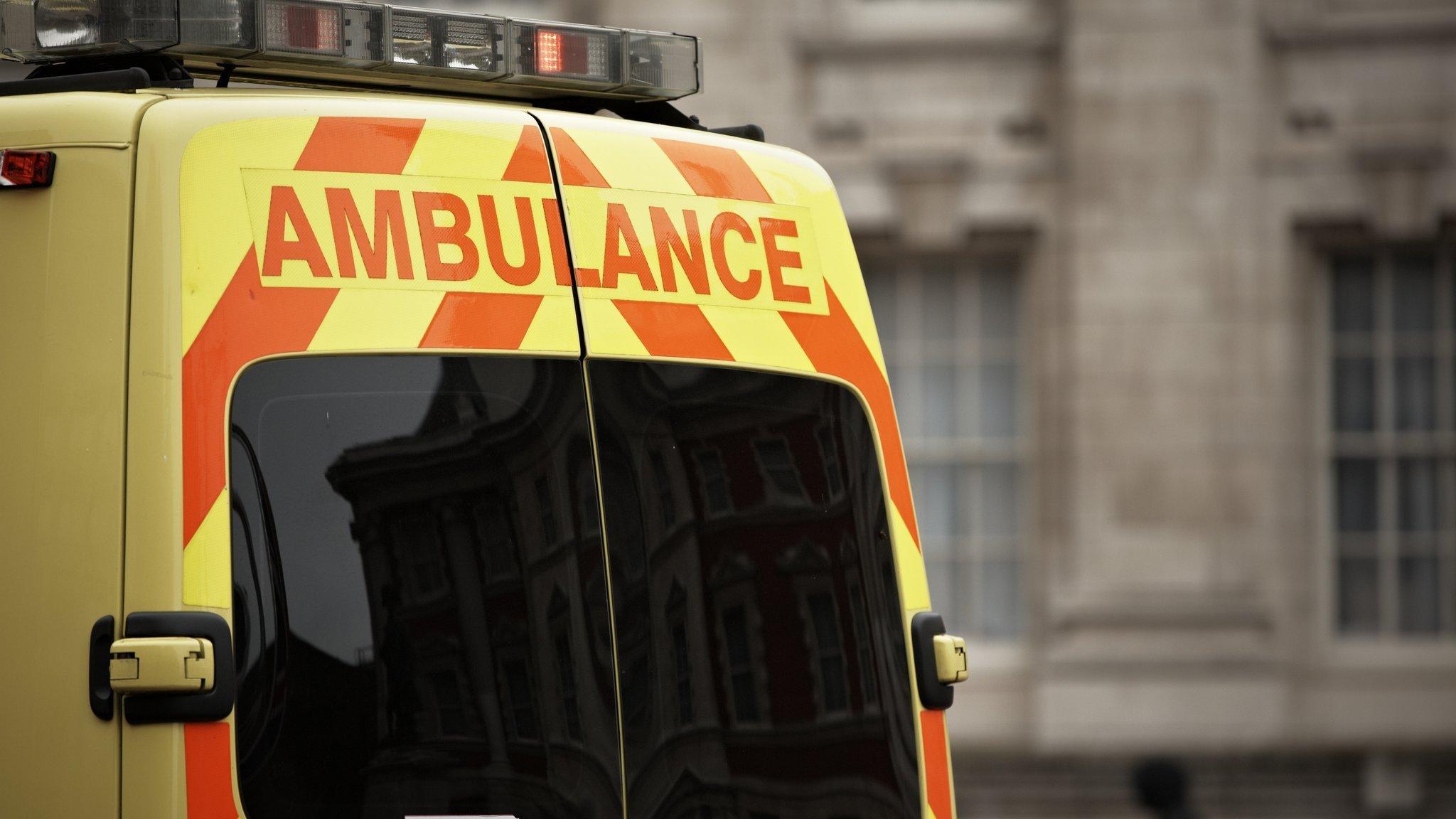 Close up of the back of an ambulance